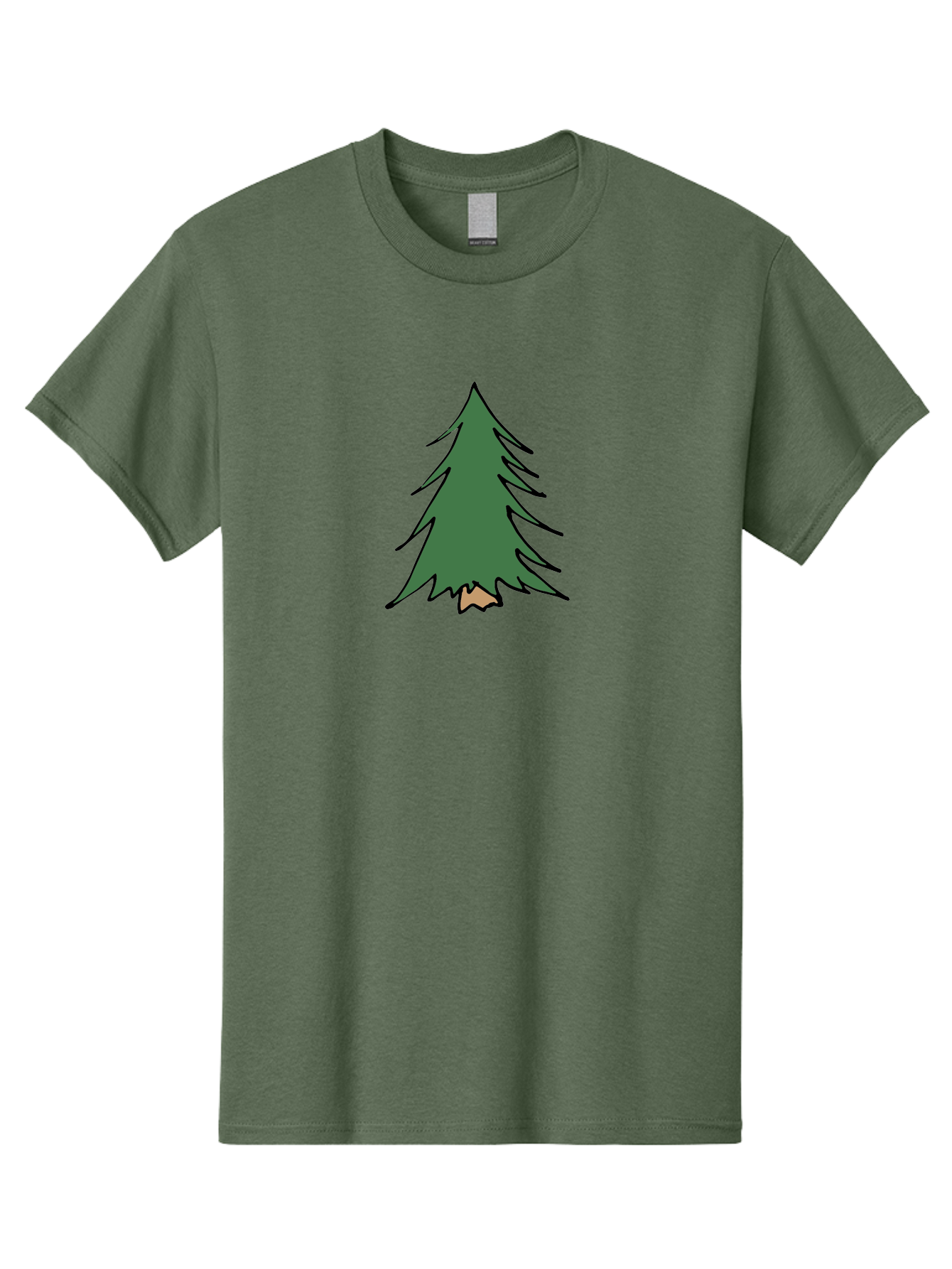 Pine-Tree-1 Men'S Graphic Tee, 100% Cotton, Comfortable Casual Summer Wear, Machine Washable, Evergreen Tree, Simple Design, Cartoon Style, Forest Illustration, Nature Graphic, Stylized Pine, Fir Tree, Minimalist Art Aab040 15