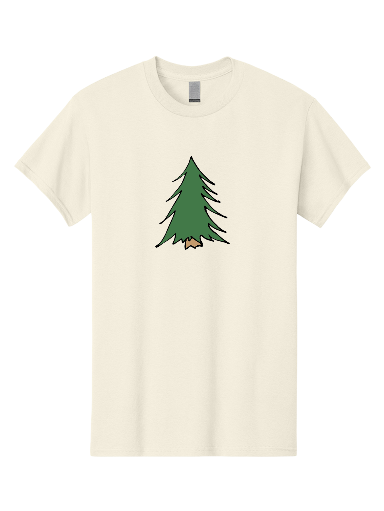 Pine-Tree-1 Men'S Graphic Tee, 100% Cotton, Comfortable Casual Summer Wear, Machine Washable, Evergreen Tree, Simple Design, Cartoon Style, Forest Illustration, Nature Graphic, Stylized Pine, Fir Tree, Minimalist Art Aab040 17