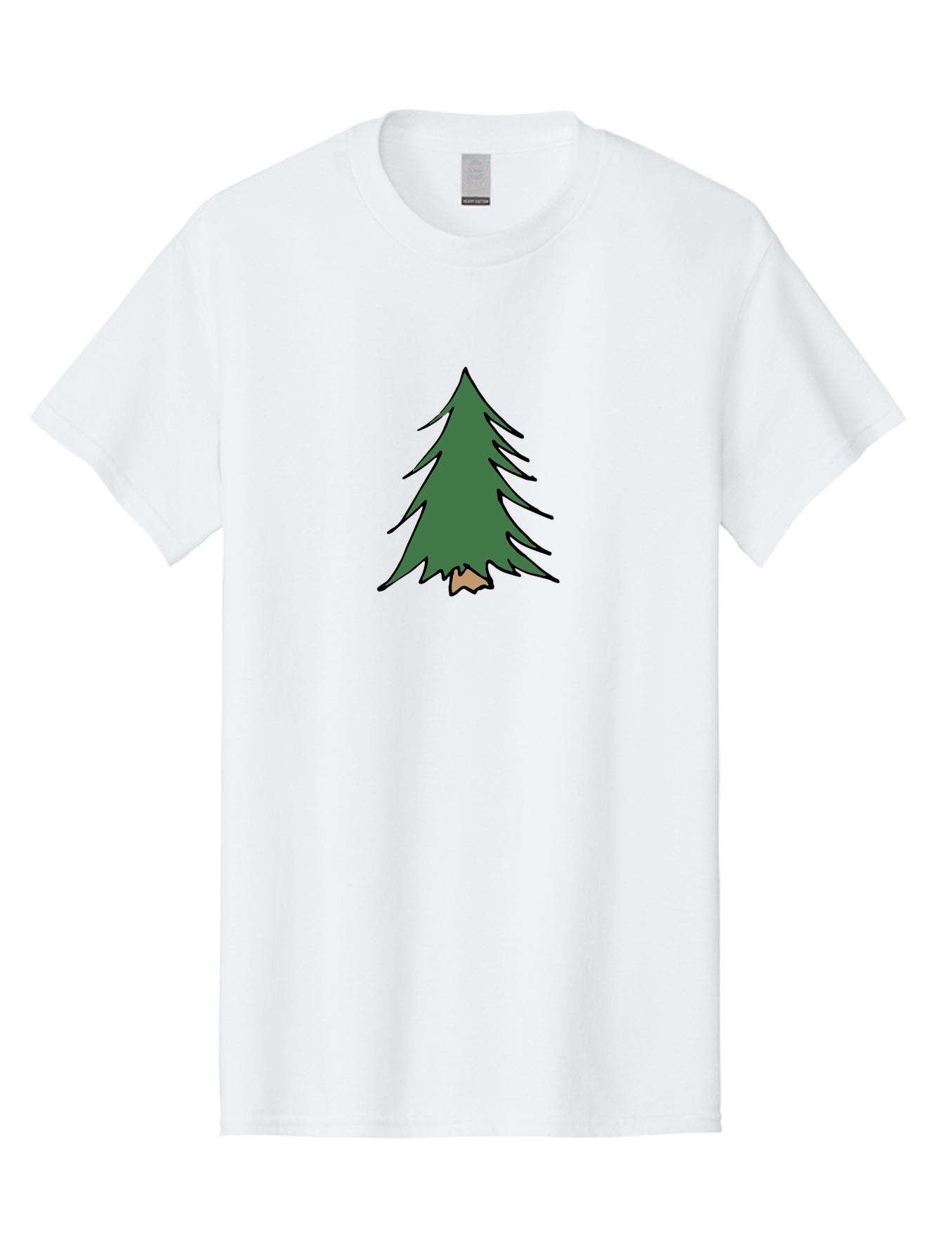 Pine-Tree-1 Men'S Graphic Tee, 100% Cotton, Comfortable Casual Summer Wear, Machine Washable, Evergreen Tree, Simple Design, Cartoon Style, Forest Illustration, Nature Graphic, Stylized Pine, Fir Tree, Minimalist Art Aab040 29