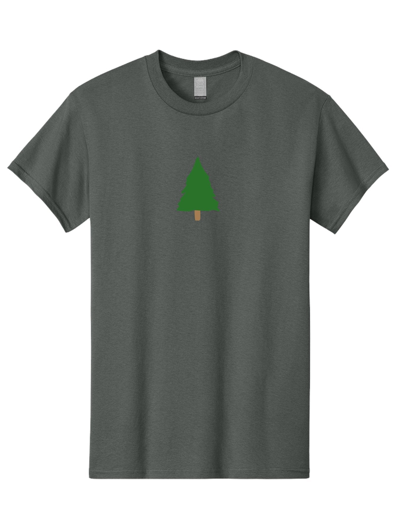 Pine-Tree-3 Men'S Graphic Tee, 100% Cotton, Comfortable Casual Summer Wear, Machine Washable, Simple Pine Tree, Cartoon Style, Evergreen Tree, Conical Shape, Brown Trunk, Digital Art, Minimalist Design Aab042 6