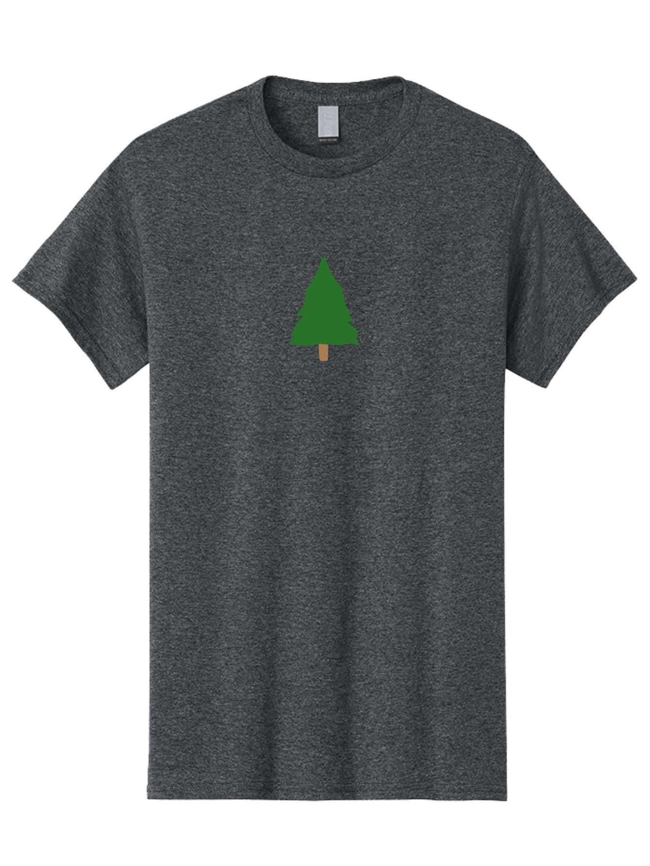Pine-Tree-3 Men'S Graphic Tee, 100% Cotton, Comfortable Casual Summer Wear, Machine Washable, Simple Pine Tree, Cartoon Style, Evergreen Tree, Conical Shape, Brown Trunk, Digital Art, Minimalist Design Aab042 15