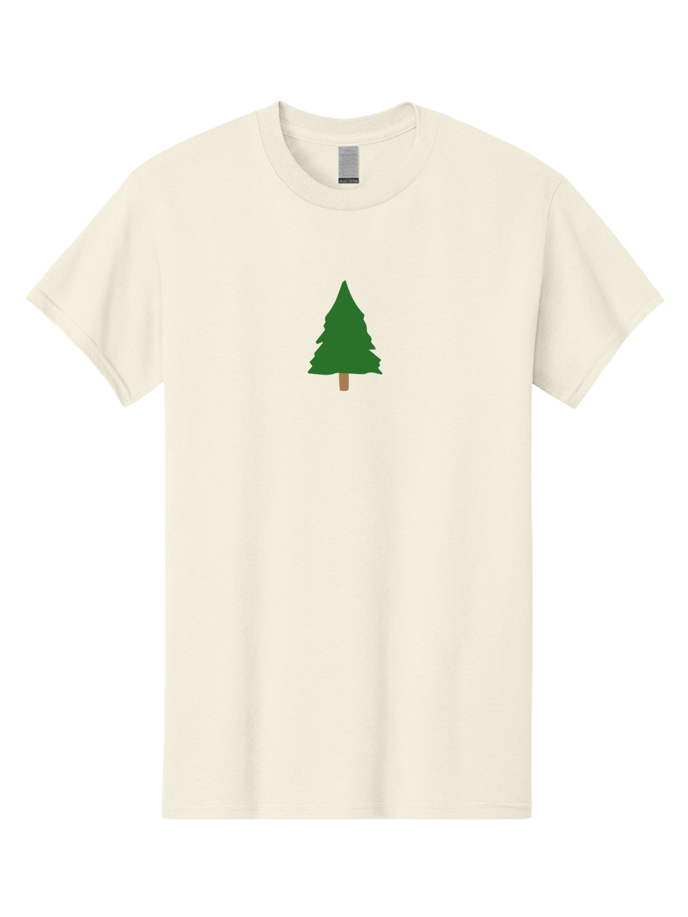 Pine-Tree-3 Men'S Graphic Tee, 100% Cotton, Comfortable Casual Summer Wear, Machine Washable, Simple Pine Tree, Cartoon Style, Evergreen Tree, Conical Shape, Brown Trunk, Digital Art, Minimalist Design Aab042 17