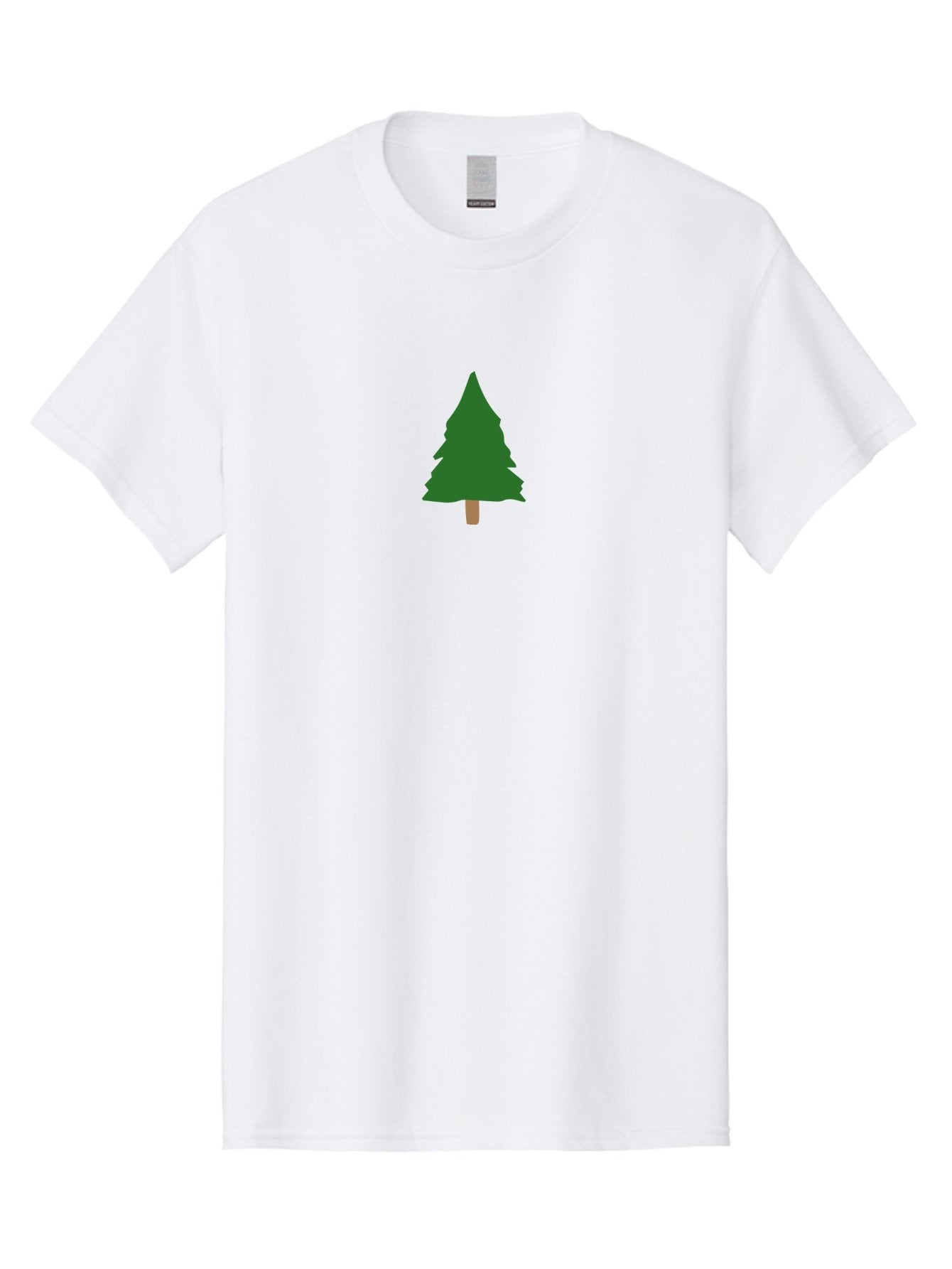 Pine-Tree-3 Men'S Graphic Tee, 100% Cotton, Comfortable Casual Summer Wear, Machine Washable, Simple Pine Tree, Cartoon Style, Evergreen Tree, Conical Shape, Brown Trunk, Digital Art, Minimalist Design Aab042 9