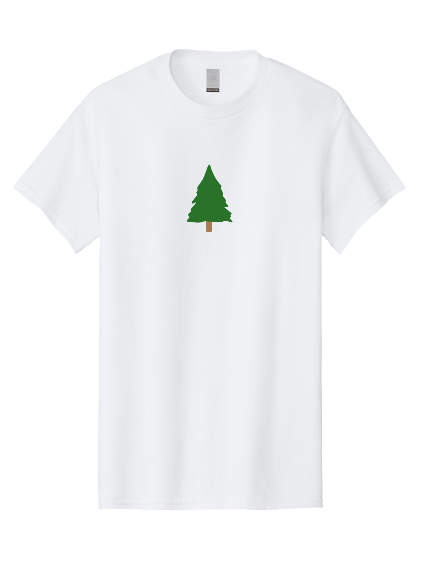 Pine-Tree-3 Men'S Graphic Tee, 100% Cotton, Comfortable Casual Summer Wear, Machine Washable, Simple Pine Tree, Cartoon Style, Evergreen Tree, Conical Shape, Brown Trunk, Digital Art, Minimalist Design Aab042 29