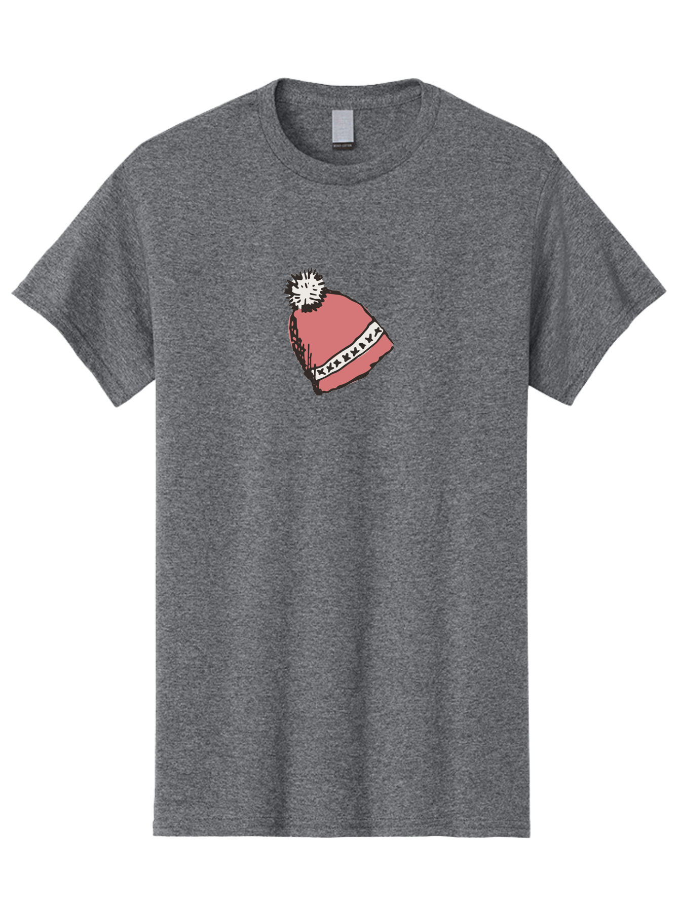 Pink-Hat Men'S Graphic Tee, 100% Cotton, Comfortable Casual Summer Wear, Machine Washable, Winter Hat, Pink Knitted Hat, Festive Headgear, White Pom-Pom, Seasonal Fashion, Cold Weather Clothing, Stylish Accessories, X X X X Y Pattern Aab044 9