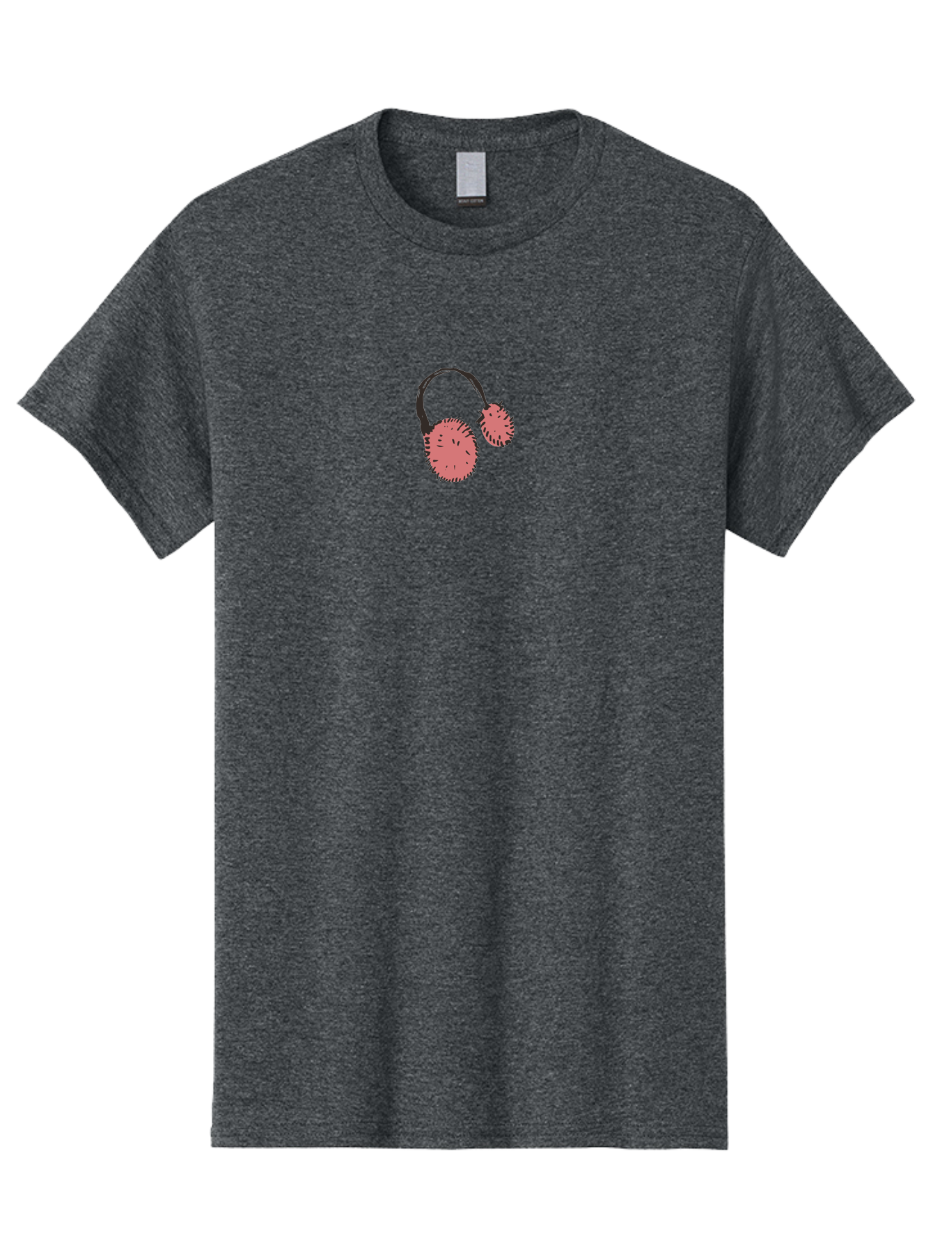 Pink-Headphones Men'S Graphic Tee, 100% Cotton, Comfortable Casual Summer Wear, Machine Washable, Headphones With Spiky Ear Cups, Pink Earpieces, Black Accents, Music Accessories, Audio Gear, Spiky Design, Edgy Style Aab045 7
