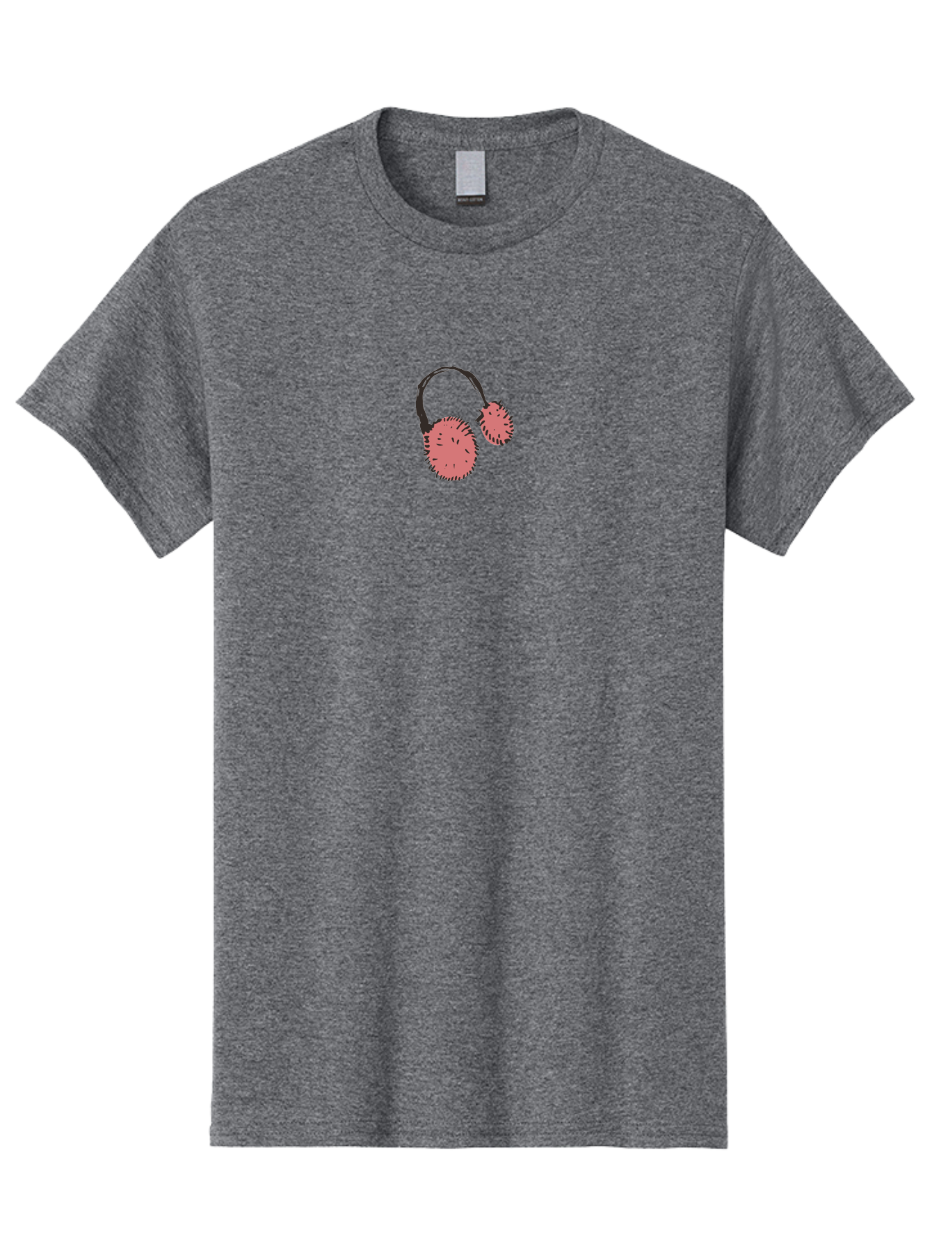 Pink-Headphones Men'S Graphic Tee, 100% Cotton, Comfortable Casual Summer Wear, Machine Washable, Headphones With Spiky Ear Cups, Pink Earpieces, Black Accents, Music Accessories, Audio Gear, Spiky Design, Edgy Style Aab045 9
