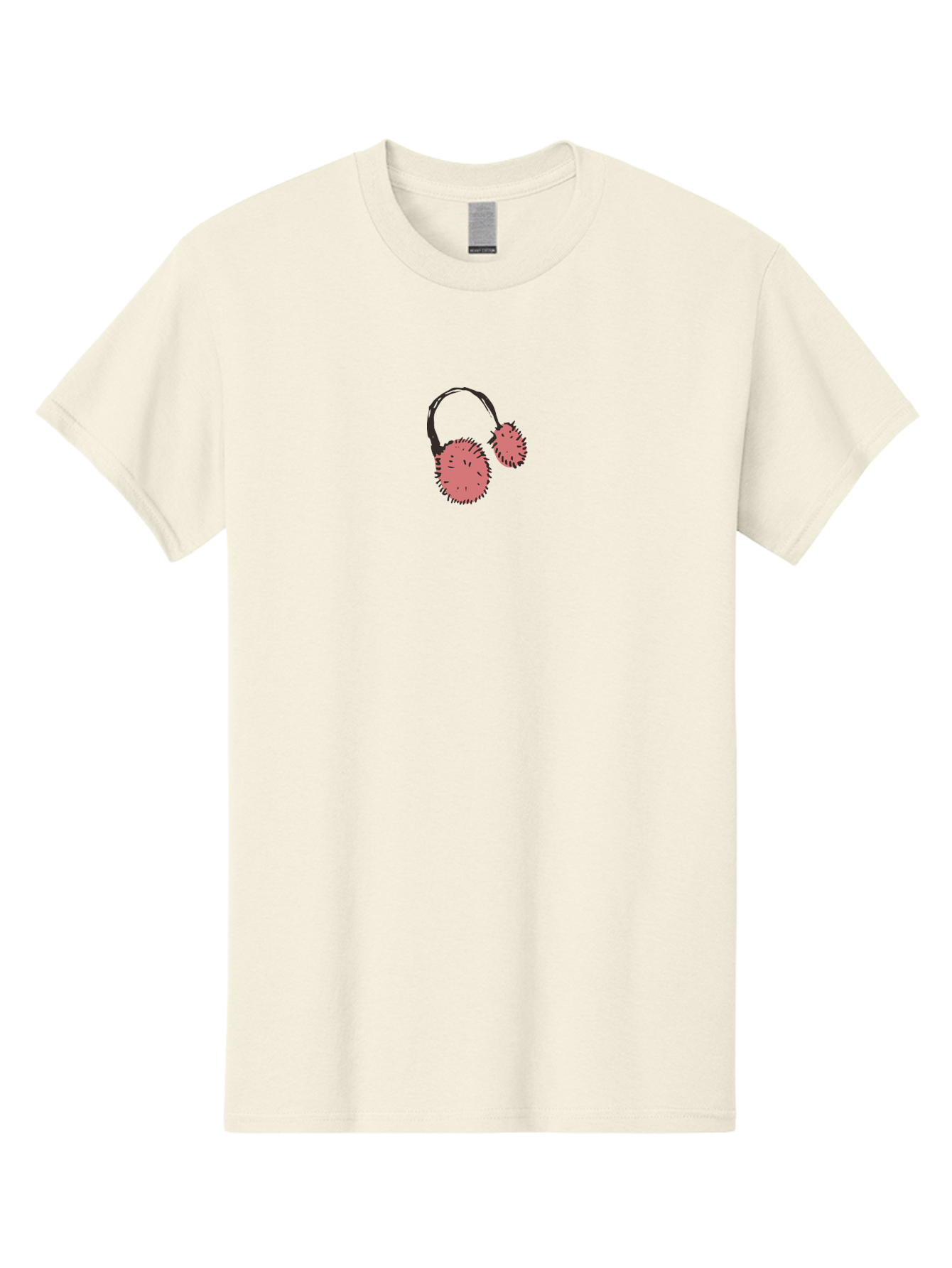 Pink-Headphones Men'S Graphic Tee, 100% Cotton, Comfortable Casual Summer Wear, Machine Washable, Headphones With Spiky Ear Cups, Pink Earpieces, Black Accents, Music Accessories, Audio Gear, Spiky Design, Edgy Style Aab045 17