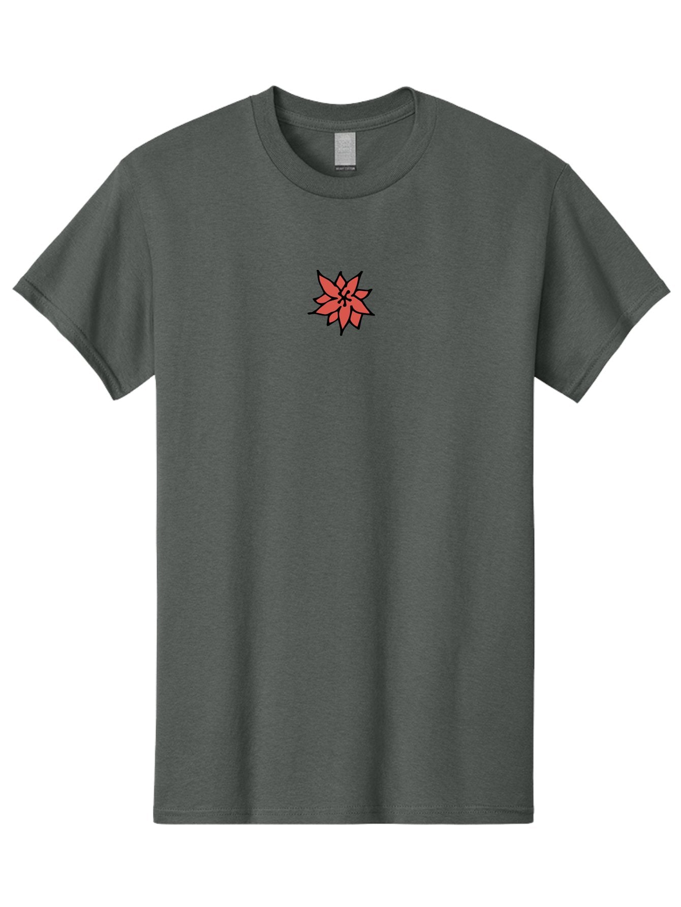 Poinsettia-1 Men'S Graphic Tee, 100% Cotton, Comfortable Casual Summer Wear, Machine Washable, Red Poinsettia Flower, Festive Holiday Decor, Christmas Flower, Holiday Decoration, Symbolic Plant, Winter Flowers, Botanical Illustration Aab046 7