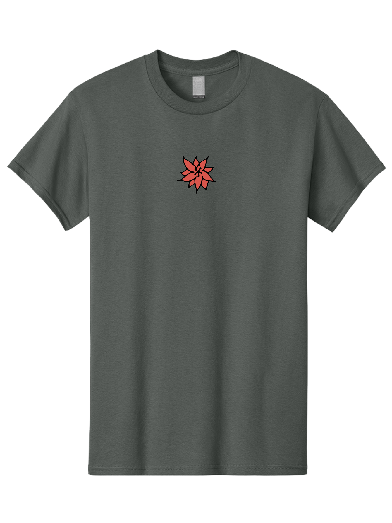 Poinsettia-1 Men'S Graphic Tee, 100% Cotton, Comfortable Casual Summer Wear, Machine Washable, Red Poinsettia Flower, Festive Holiday Decor, Christmas Flower, Holiday Decoration, Symbolic Plant, Winter Flowers, Botanical Illustration Aab046 25