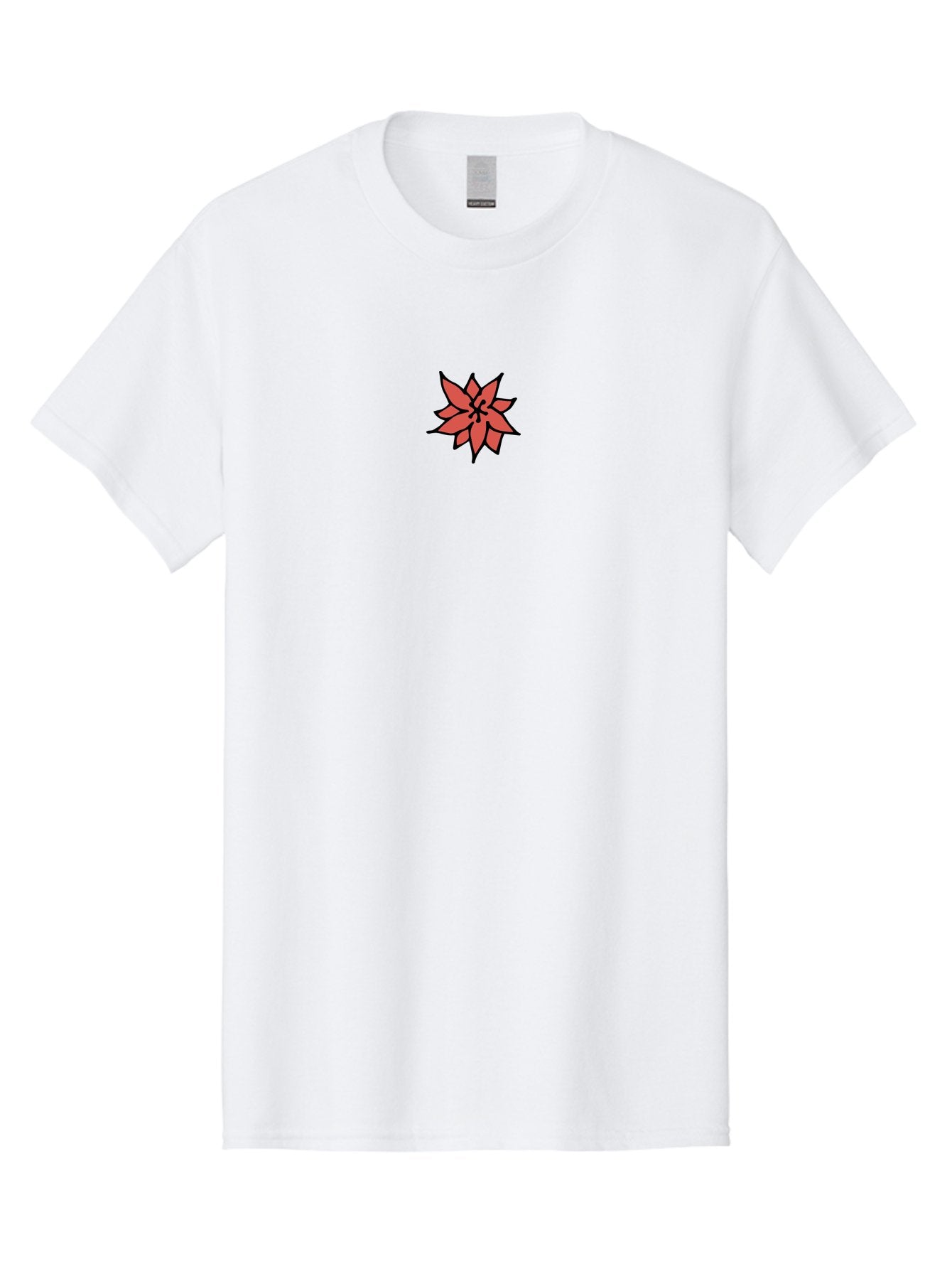 Poinsettia-1 Men'S Graphic Tee, 100% Cotton, Comfortable Casual Summer Wear, Machine Washable, Red Poinsettia Flower, Festive Holiday Decor, Christmas Flower, Holiday Decoration, Symbolic Plant, Winter Flowers, Botanical Illustration Aab046 3