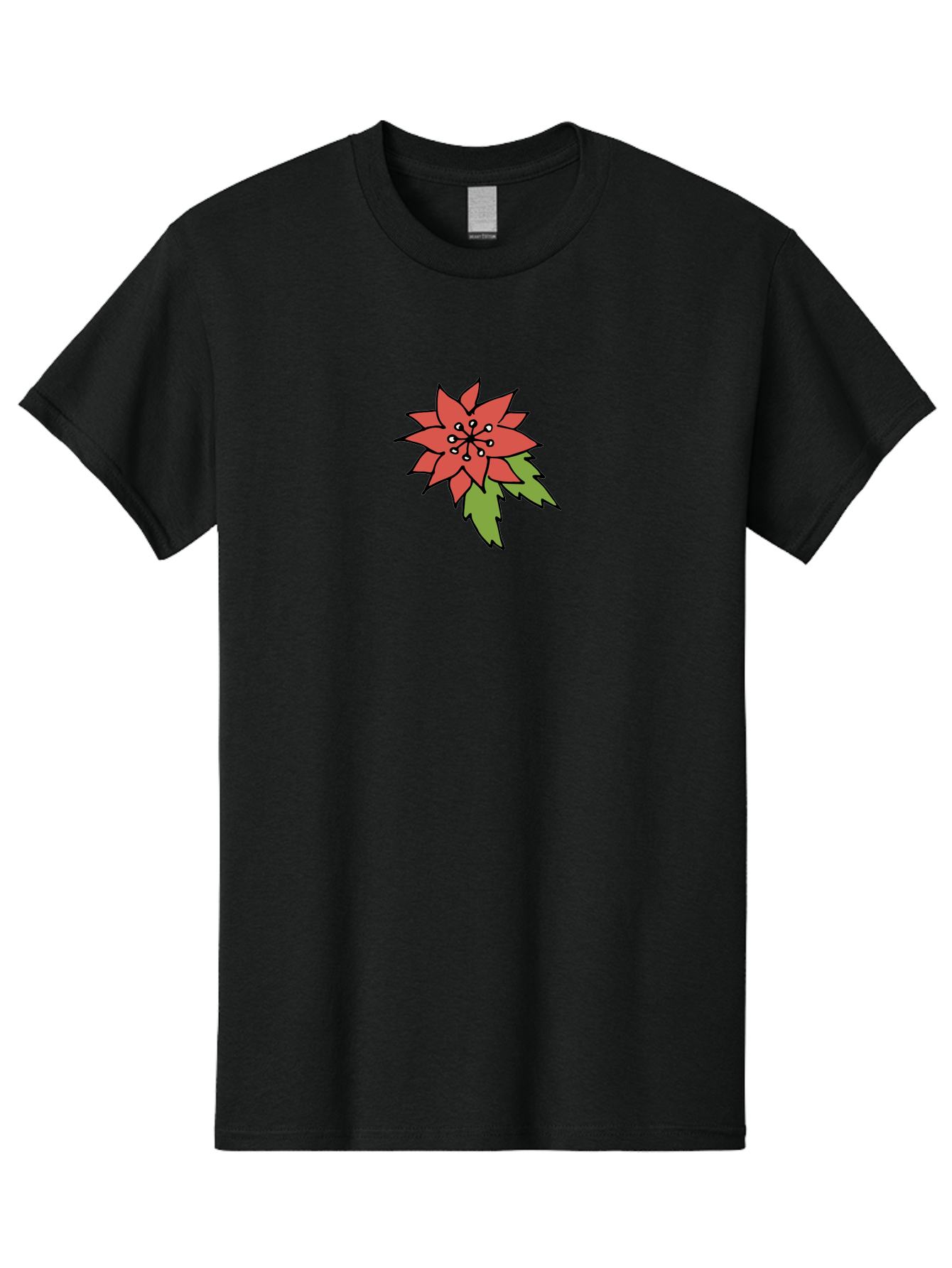 Poinsettia-2 Men'S Graphic Tee, 100% Cotton, Comfortable Casual Summer Wear, Machine Washable, Red Poinsettia Flower, Festive Holiday Decor, Christmas Plant, Symbolic Blooms, Vibrant Red Petals, Green Leaves, Winter Flowers, Aab047 7