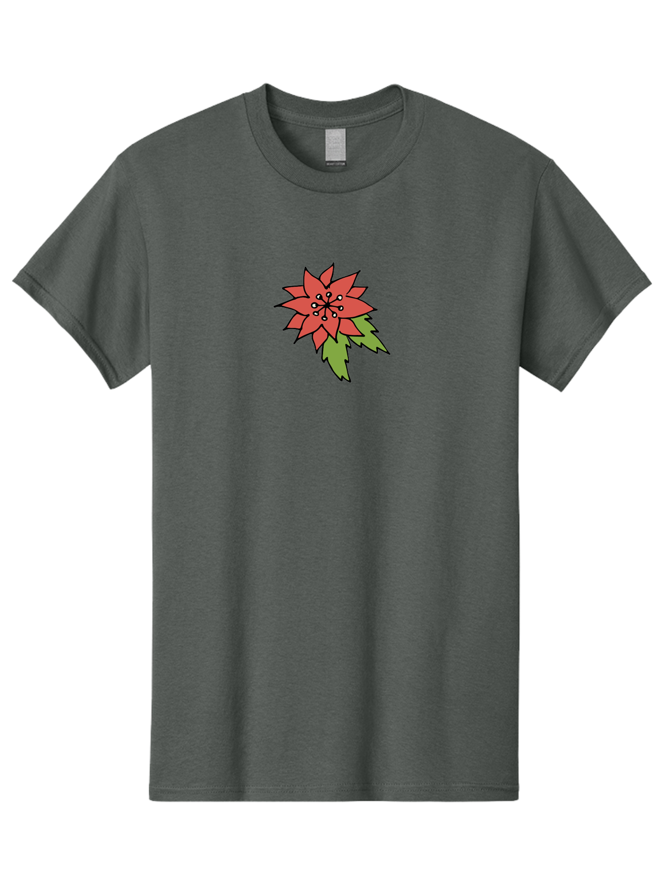 Poinsettia-2 Men'S Graphic Tee, 100% Cotton, Comfortable Casual Summer Wear, Machine Washable, Red Poinsettia Flower, Festive Holiday Decor, Christmas Plant, Symbolic Blooms, Vibrant Red Petals, Green Leaves, Winter Flowers, Aab047 23