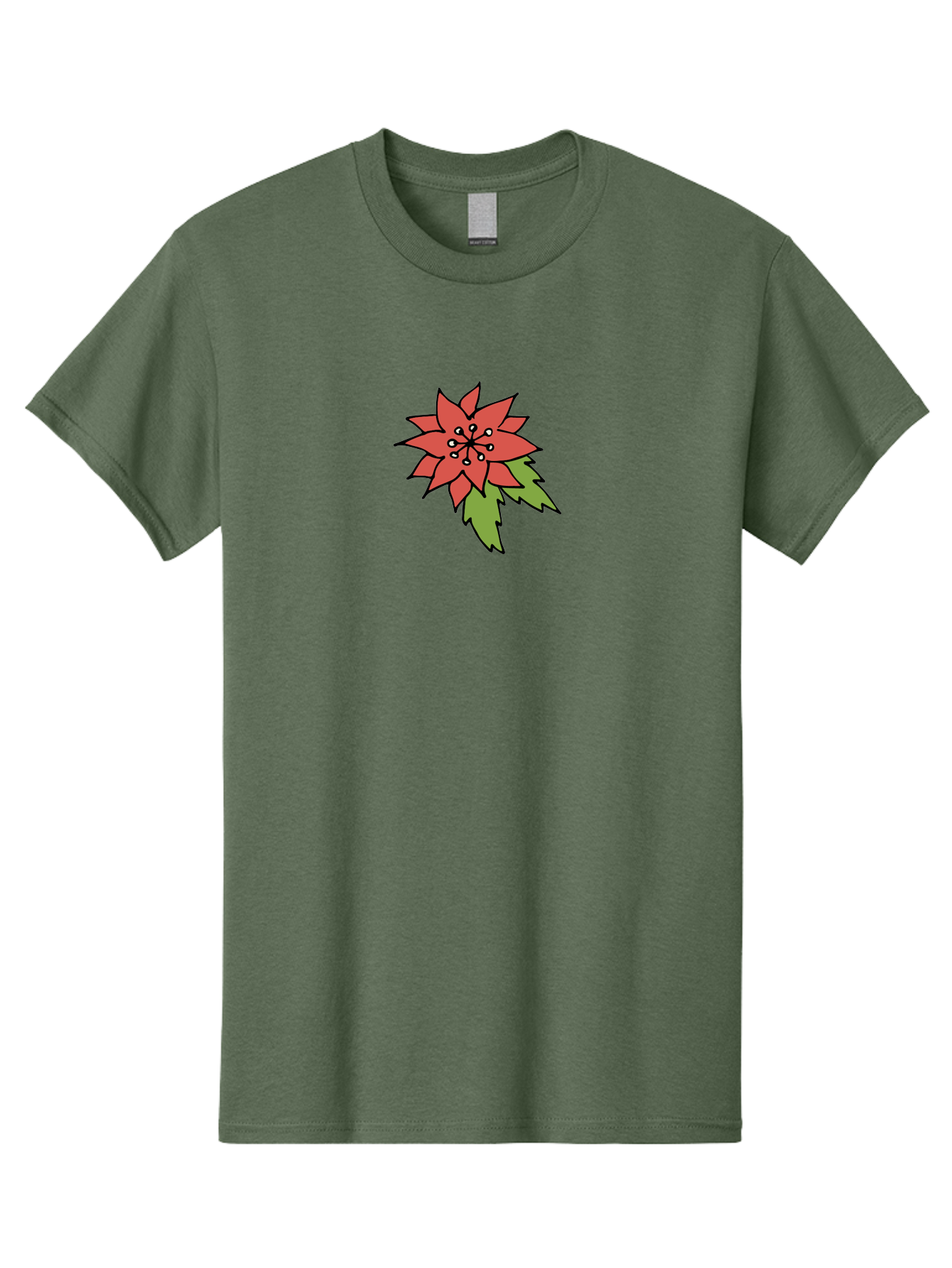 Poinsettia-2 Men'S Graphic Tee, 100% Cotton, Comfortable Casual Summer Wear, Machine Washable, Red Poinsettia Flower, Festive Holiday Decor, Christmas Plant, Symbolic Blooms, Vibrant Red Petals, Green Leaves, Winter Flowers, Aab047 15