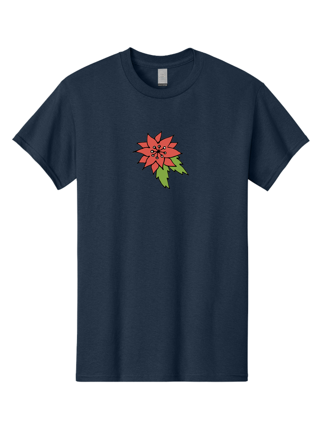 Poinsettia-2 Men'S Graphic Tee, 100% Cotton, Comfortable Casual Summer Wear, Machine Washable, Red Poinsettia Flower, Festive Holiday Decor, Christmas Plant, Symbolic Blooms, Vibrant Red Petals, Green Leaves, Winter Flowers, Aab047 11