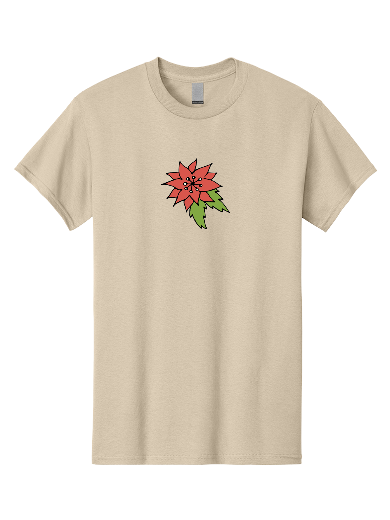 Poinsettia-2 Men'S Graphic Tee, 100% Cotton, Comfortable Casual Summer Wear, Machine Washable, Red Poinsettia Flower, Festive Holiday Decor, Christmas Plant, Symbolic Blooms, Vibrant Red Petals, Green Leaves, Winter Flowers, Aab047 17