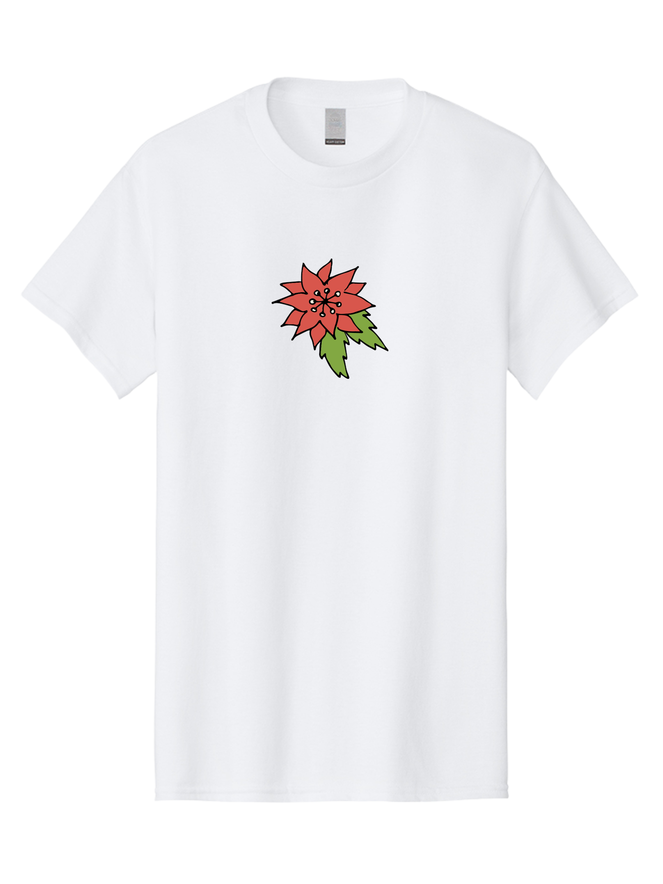 Poinsettia-2 Men'S Graphic Tee, 100% Cotton, Comfortable Casual Summer Wear, Machine Washable, Red Poinsettia Flower, Festive Holiday Decor, Christmas Plant, Symbolic Blooms, Vibrant Red Petals, Green Leaves, Winter Flowers, Aab047 13