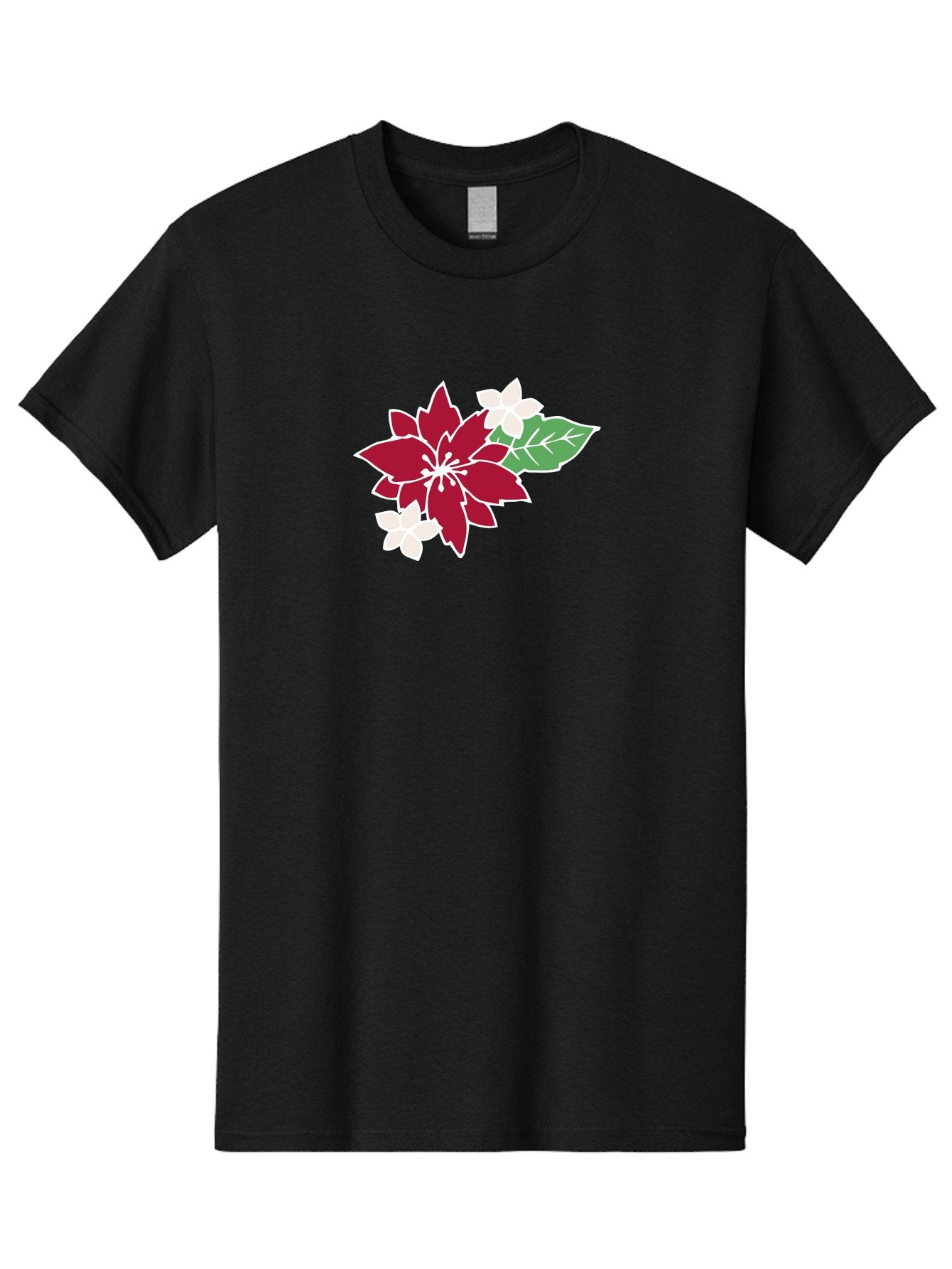 Poinsettia-3 Men'S Graphic Tee, 100% Cotton, Comfortable Casual Summer Wear, Machine Washable, Poinsettia Flowers, Red And White Blooms, Festive Holiday Decor, Christmas Flowers, Floral Arrangements, Winter Flowers Aab048 6