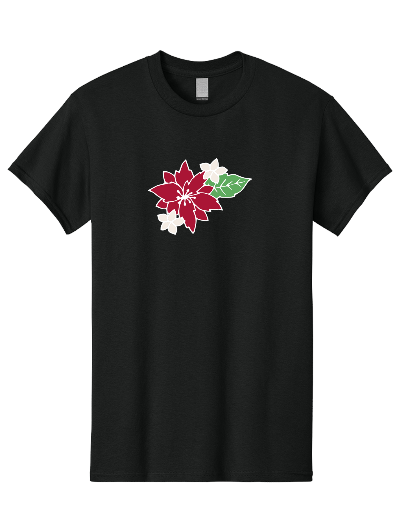 Poinsettia-3 Men'S Graphic Tee, 100% Cotton, Comfortable Casual Summer Wear, Machine Washable, Poinsettia Flowers, Red And White Blooms, Festive Holiday Decor, Christmas Flowers, Floral Arrangements, Winter Flowers Aab048 13