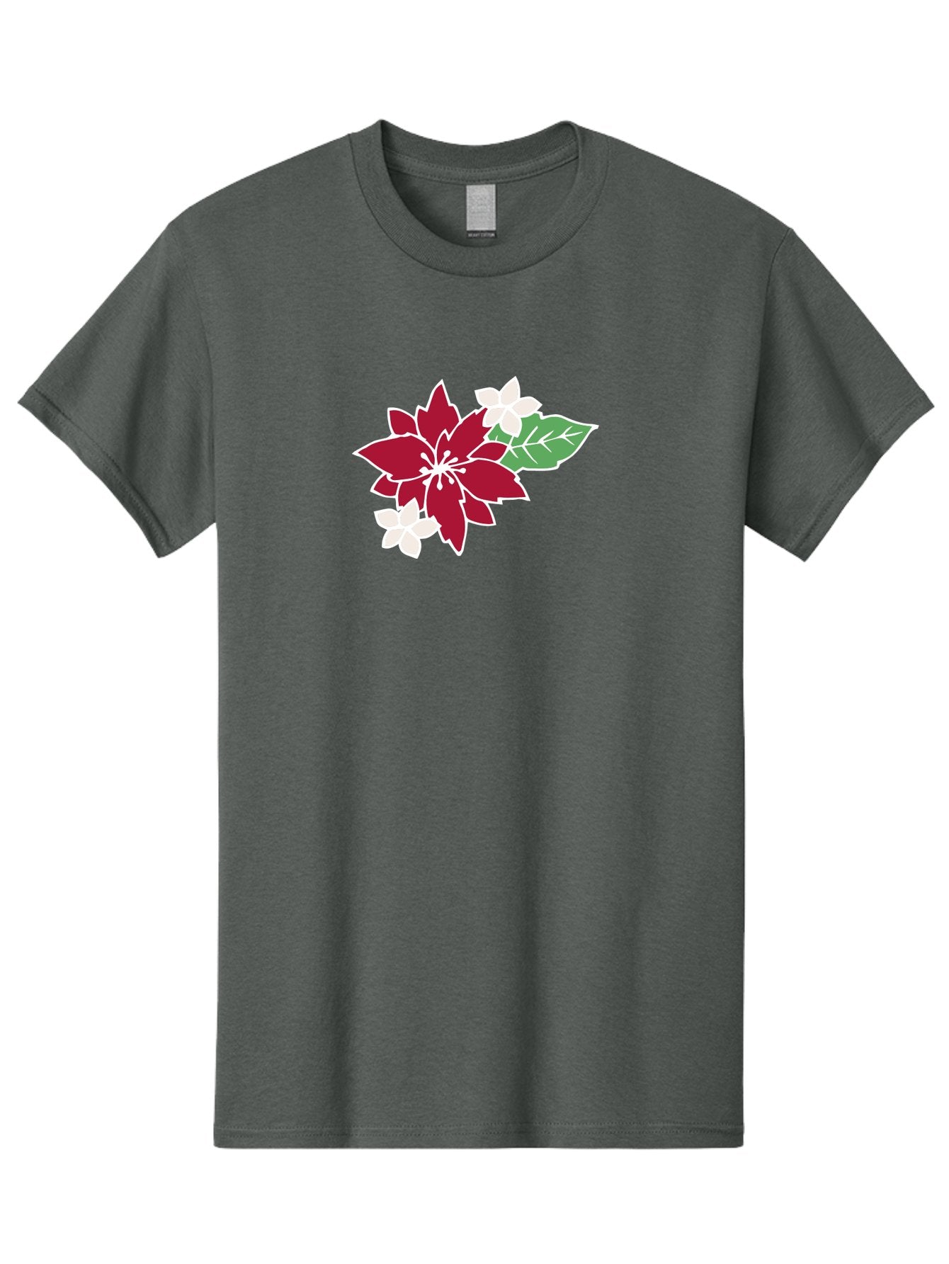 Poinsettia-3 Men'S Graphic Tee, 100% Cotton, Comfortable Casual Summer Wear, Machine Washable, Poinsettia Flowers, Red And White Blooms, Festive Holiday Decor, Christmas Flowers, Floral Arrangements, Winter Flowers Aab048 11