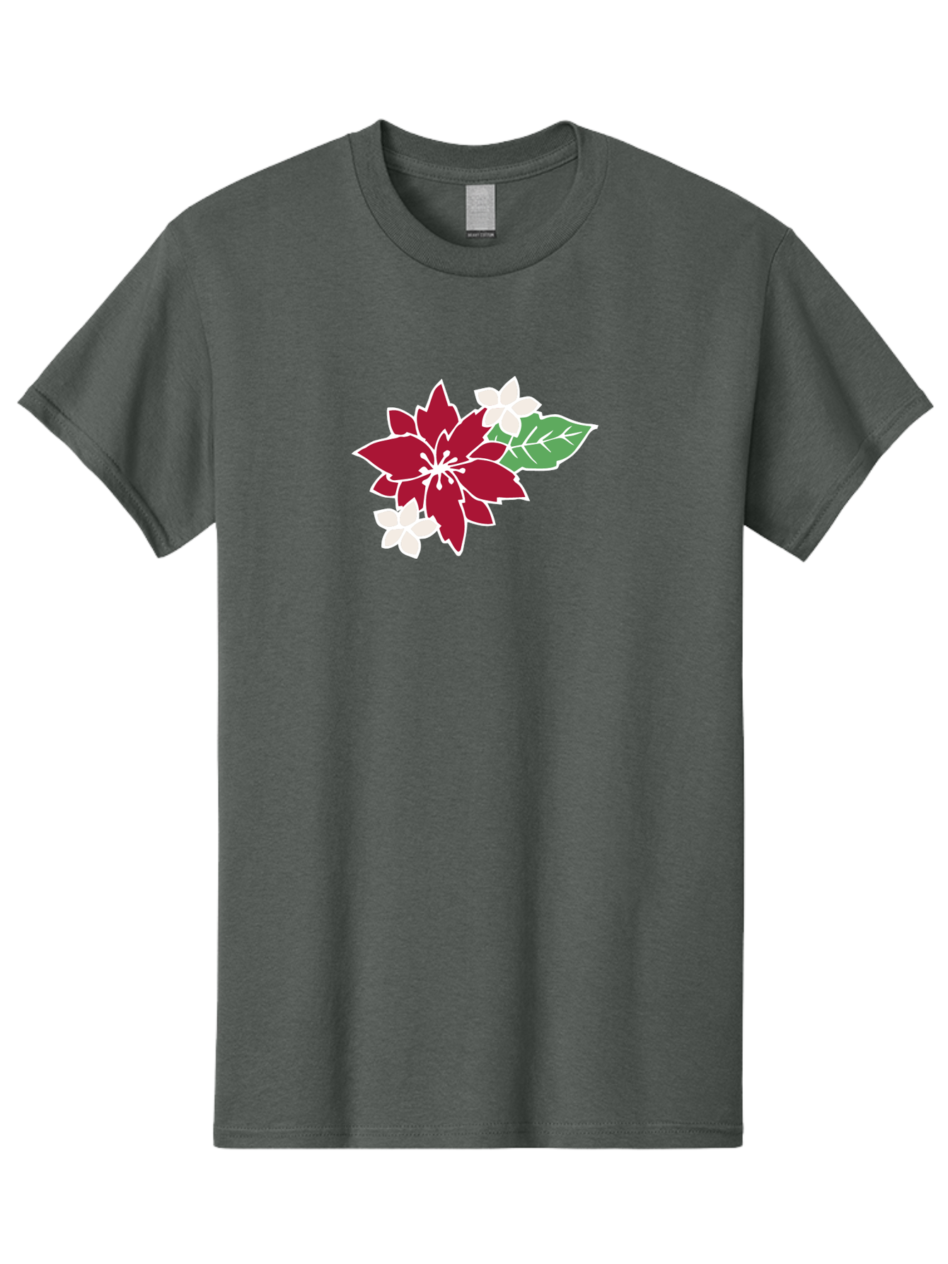 Poinsettia-3 Men'S Graphic Tee, 100% Cotton, Comfortable Casual Summer Wear, Machine Washable, Poinsettia Flowers, Red And White Blooms, Festive Holiday Decor, Christmas Flowers, Floral Arrangements, Winter Flowers Aab048 7