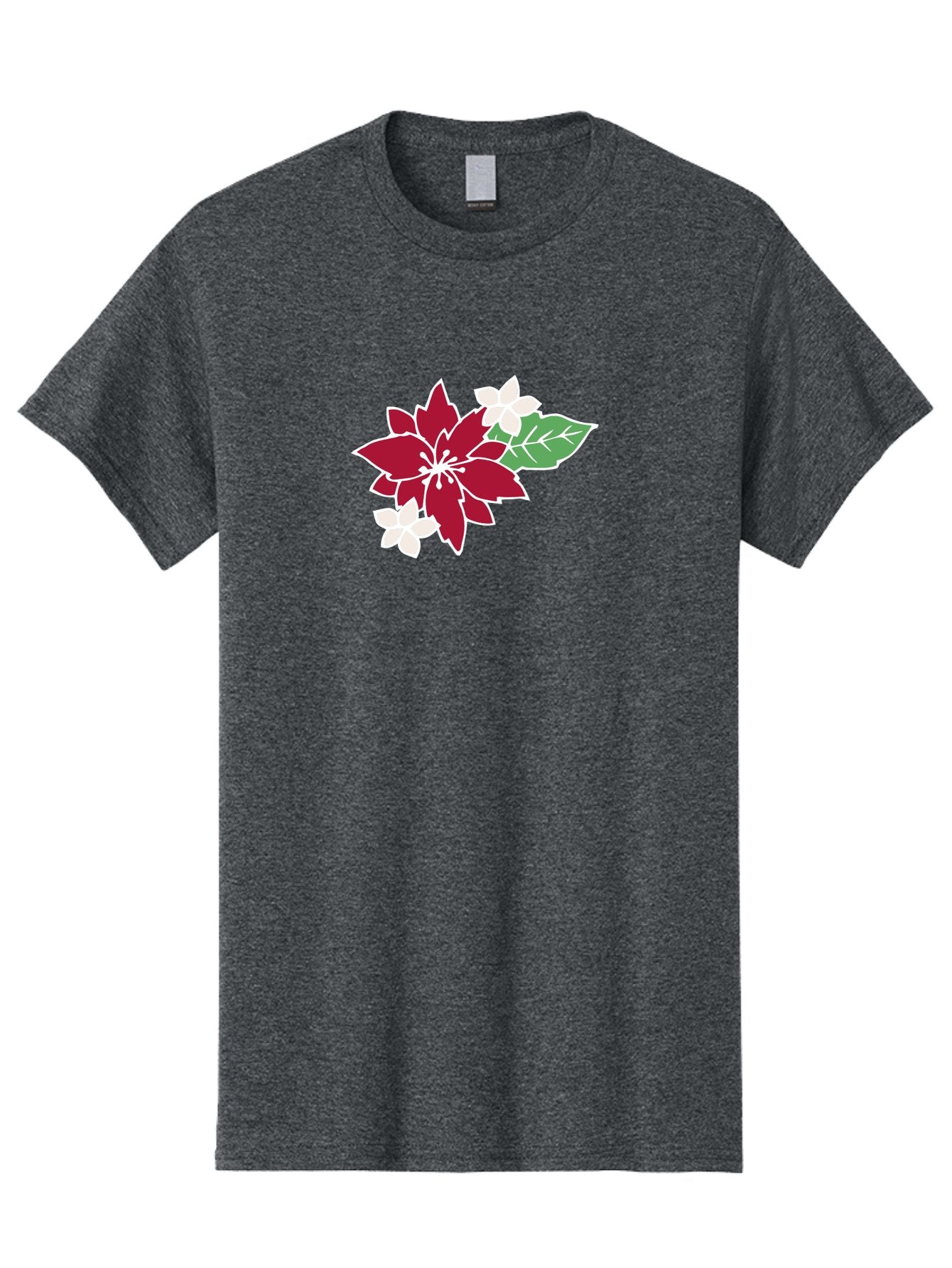 Poinsettia-3 Men'S Graphic Tee, 100% Cotton, Comfortable Casual Summer Wear, Machine Washable, Poinsettia Flowers, Red And White Blooms, Festive Holiday Decor, Christmas Flowers, Floral Arrangements, Winter Flowers Aab048 7