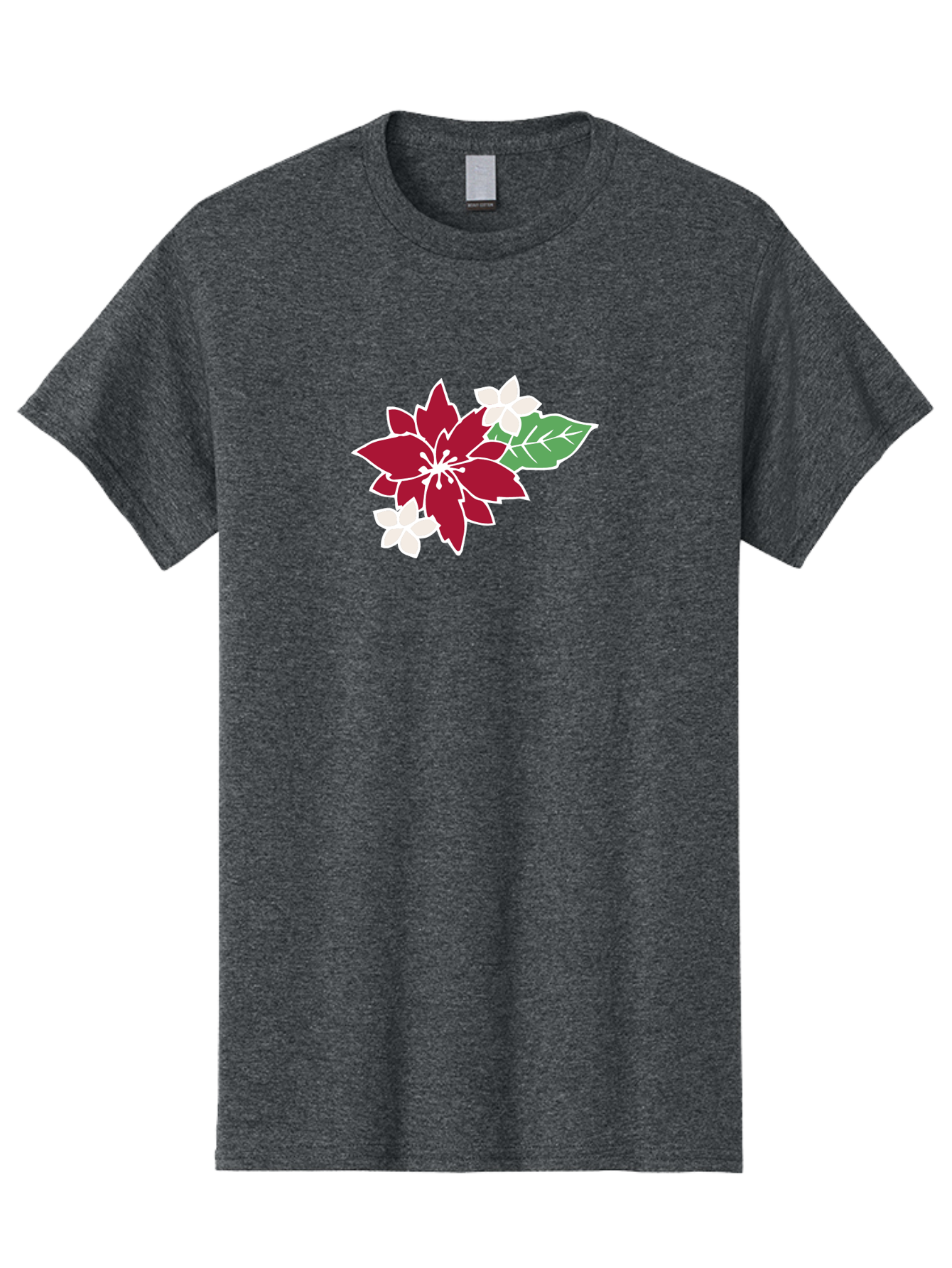Poinsettia-3 Men'S Graphic Tee, 100% Cotton, Comfortable Casual Summer Wear, Machine Washable, Poinsettia Flowers, Red And White Blooms, Festive Holiday Decor, Christmas Flowers, Floral Arrangements, Winter Flowers Aab048 25