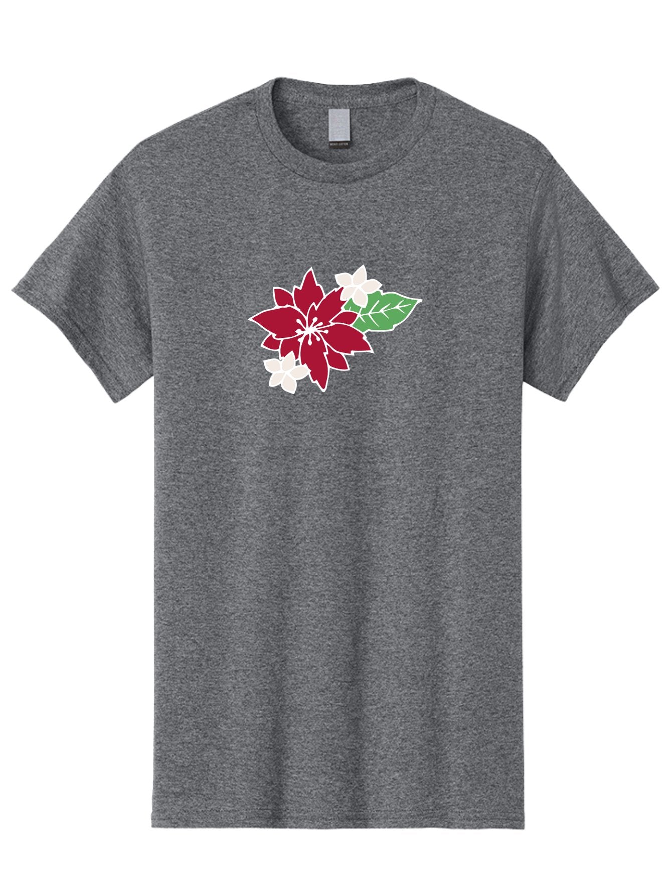 Poinsettia-3 Men'S Graphic Tee, 100% Cotton, Comfortable Casual Summer Wear, Machine Washable, Poinsettia Flowers, Red And White Blooms, Festive Holiday Decor, Christmas Flowers, Floral Arrangements, Winter Flowers Aab048 8