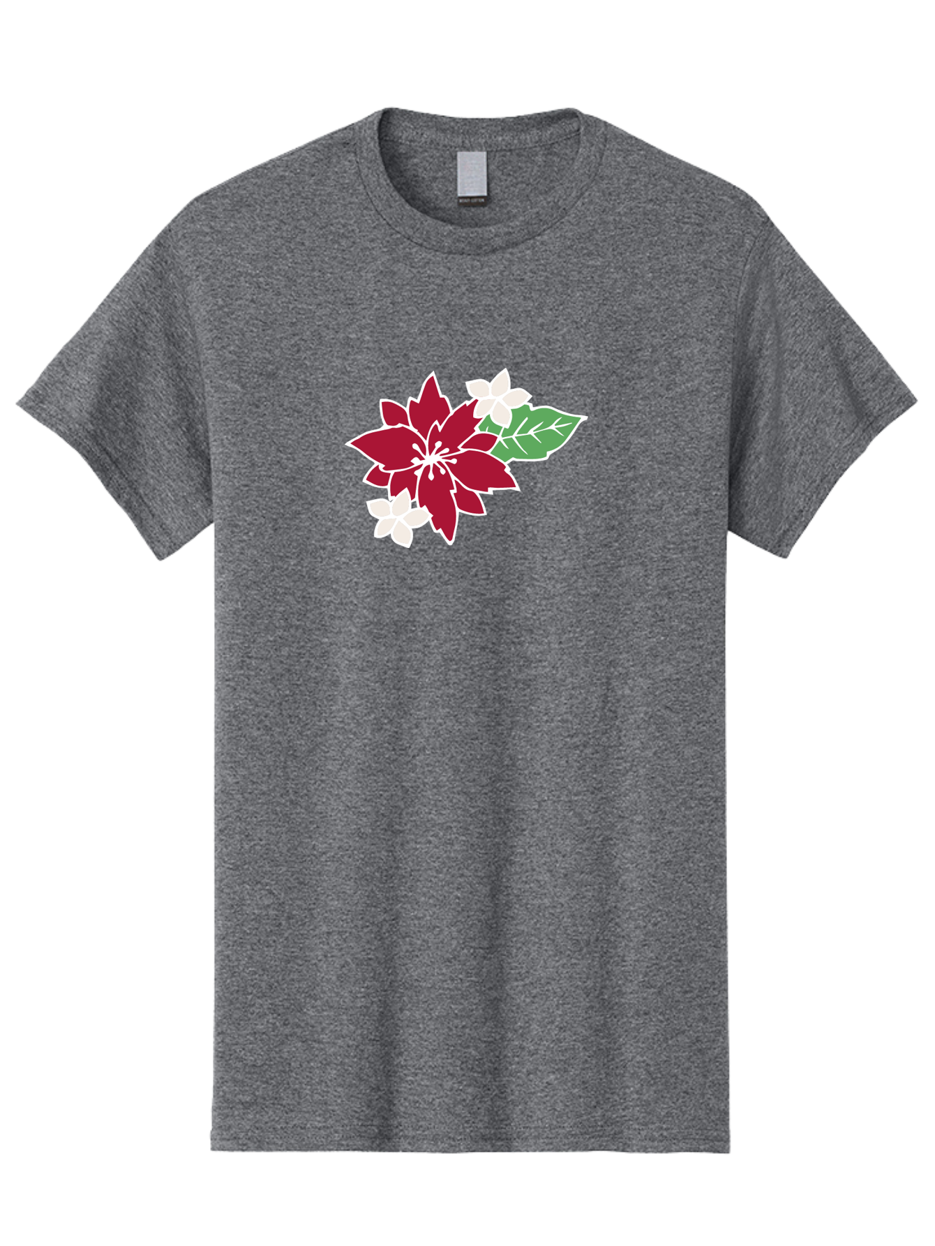 Poinsettia-3 Men'S Graphic Tee, 100% Cotton, Comfortable Casual Summer Wear, Machine Washable, Poinsettia Flowers, Red And White Blooms, Festive Holiday Decor, Christmas Flowers, Floral Arrangements, Winter Flowers Aab048 11