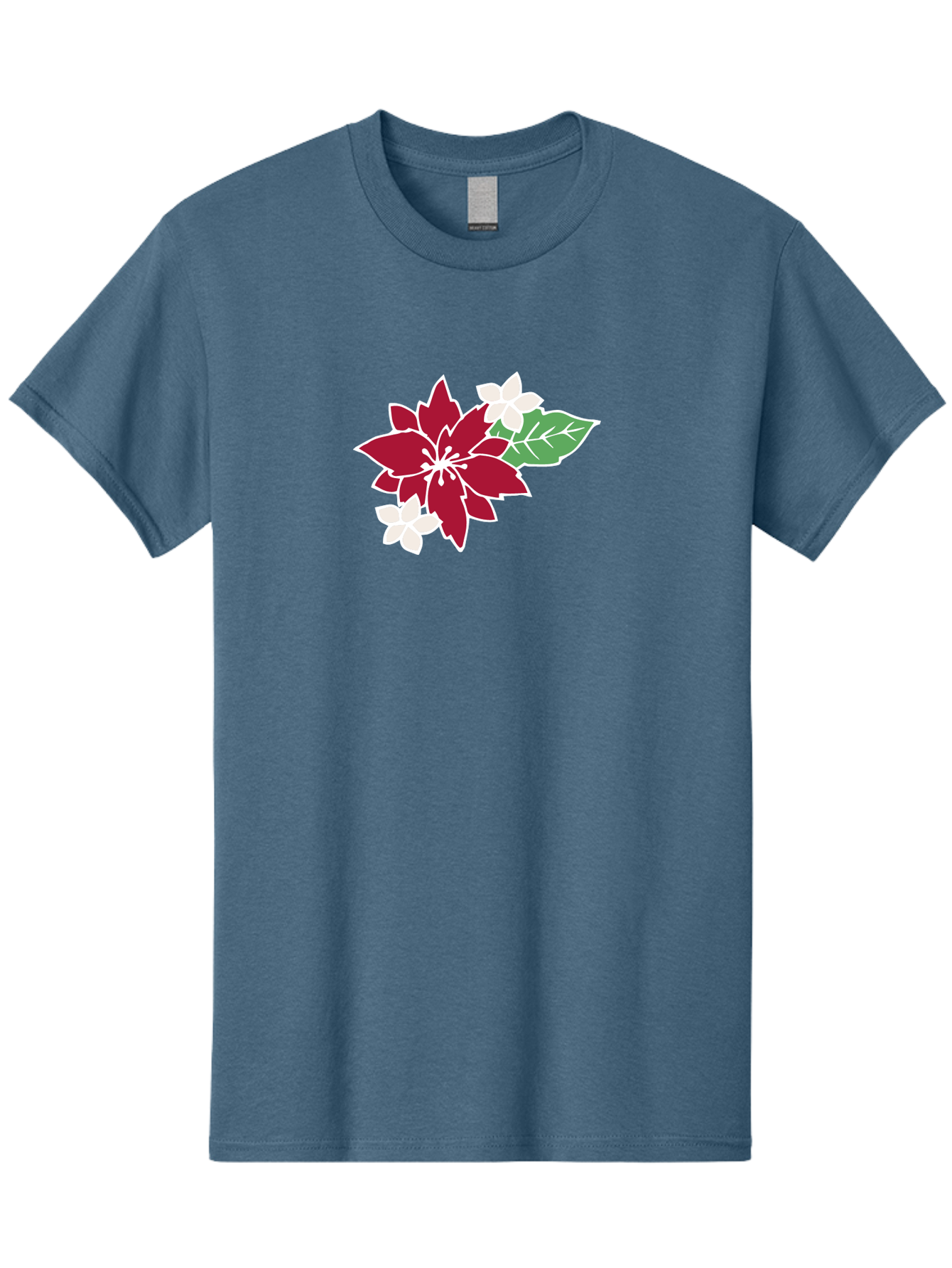 Poinsettia-3 Men'S Graphic Tee, 100% Cotton, Comfortable Casual Summer Wear, Machine Washable, Poinsettia Flowers, Red And White Blooms, Festive Holiday Decor, Christmas Flowers, Floral Arrangements, Winter Flowers Aab048 15