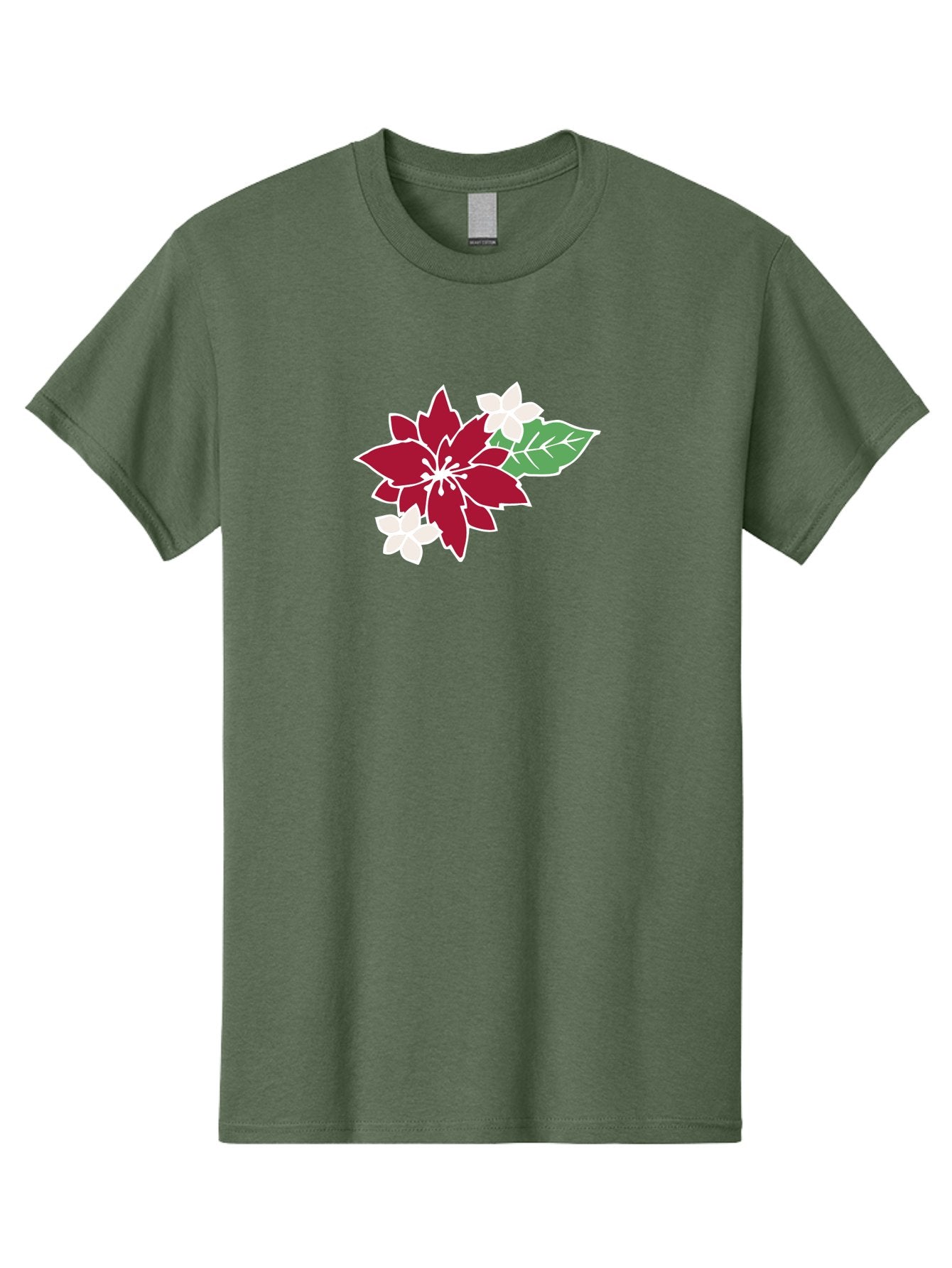 Poinsettia-3 Men'S Graphic Tee, 100% Cotton, Comfortable Casual Summer Wear, Machine Washable, Poinsettia Flowers, Red And White Blooms, Festive Holiday Decor, Christmas Flowers, Floral Arrangements, Winter Flowers Aab048 14