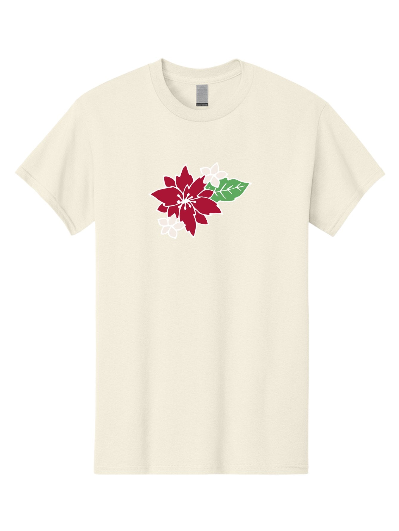 Poinsettia-3 Men'S Graphic Tee, 100% Cotton, Comfortable Casual Summer Wear, Machine Washable, Poinsettia Flowers, Red And White Blooms, Festive Holiday Decor, Christmas Flowers, Floral Arrangements, Winter Flowers Aab048 13
