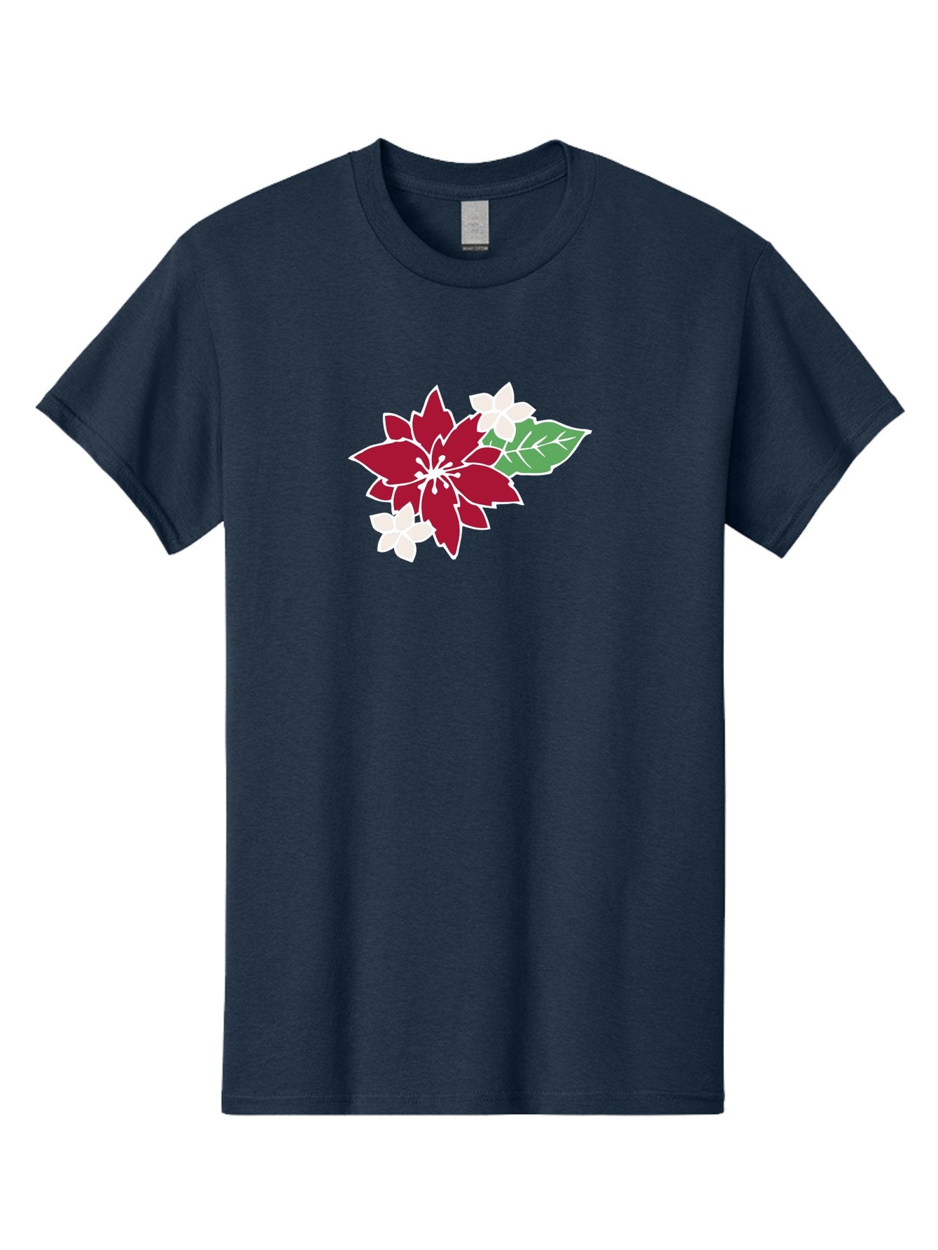 Poinsettia-3 Men'S Graphic Tee, 100% Cotton, Comfortable Casual Summer Wear, Machine Washable, Poinsettia Flowers, Red And White Blooms, Festive Holiday Decor, Christmas Flowers, Floral Arrangements, Winter Flowers Aab048 3