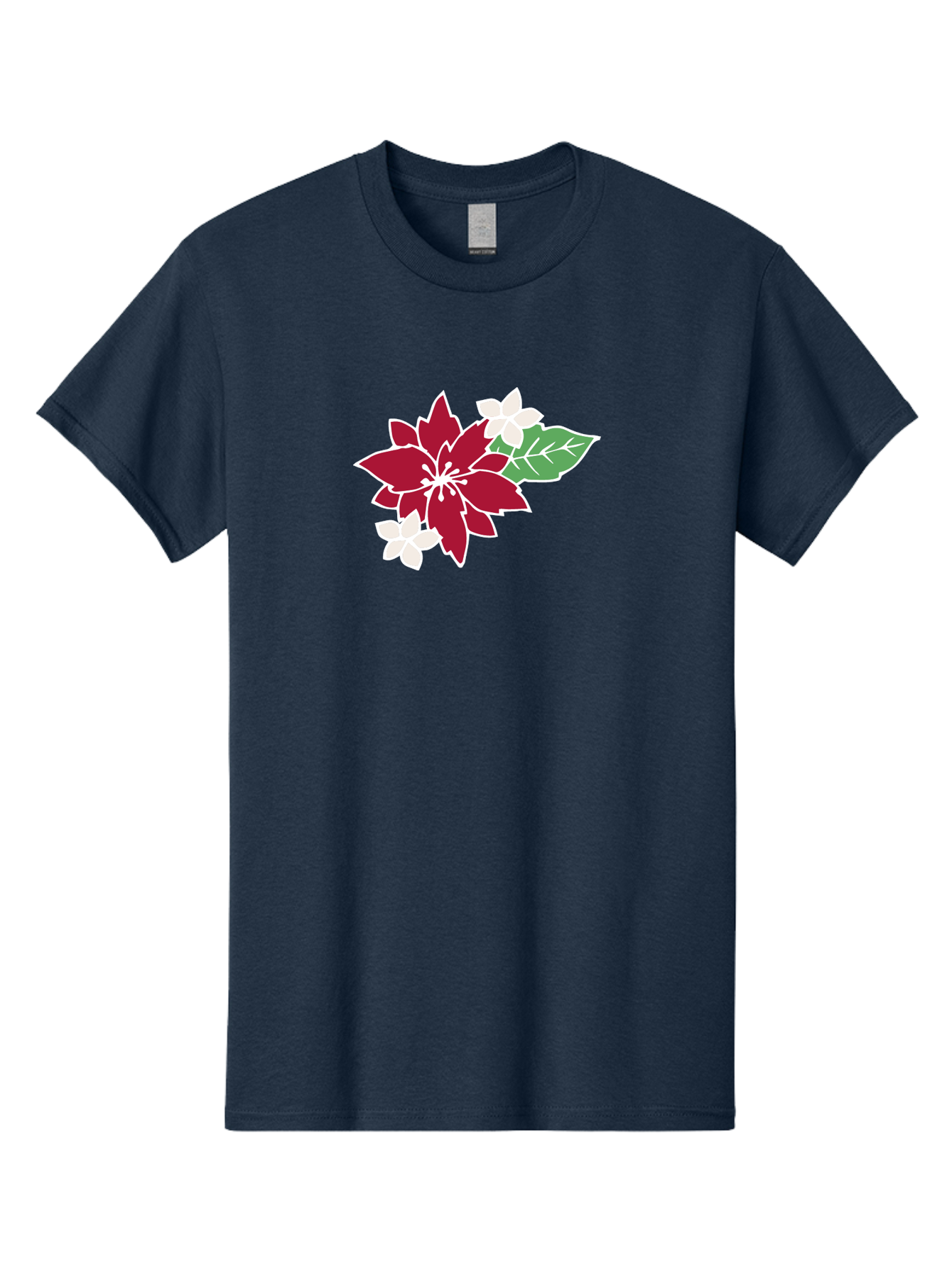 Poinsettia-3 Men'S Graphic Tee, 100% Cotton, Comfortable Casual Summer Wear, Machine Washable, Poinsettia Flowers, Red And White Blooms, Festive Holiday Decor, Christmas Flowers, Floral Arrangements, Winter Flowers Aab048 17