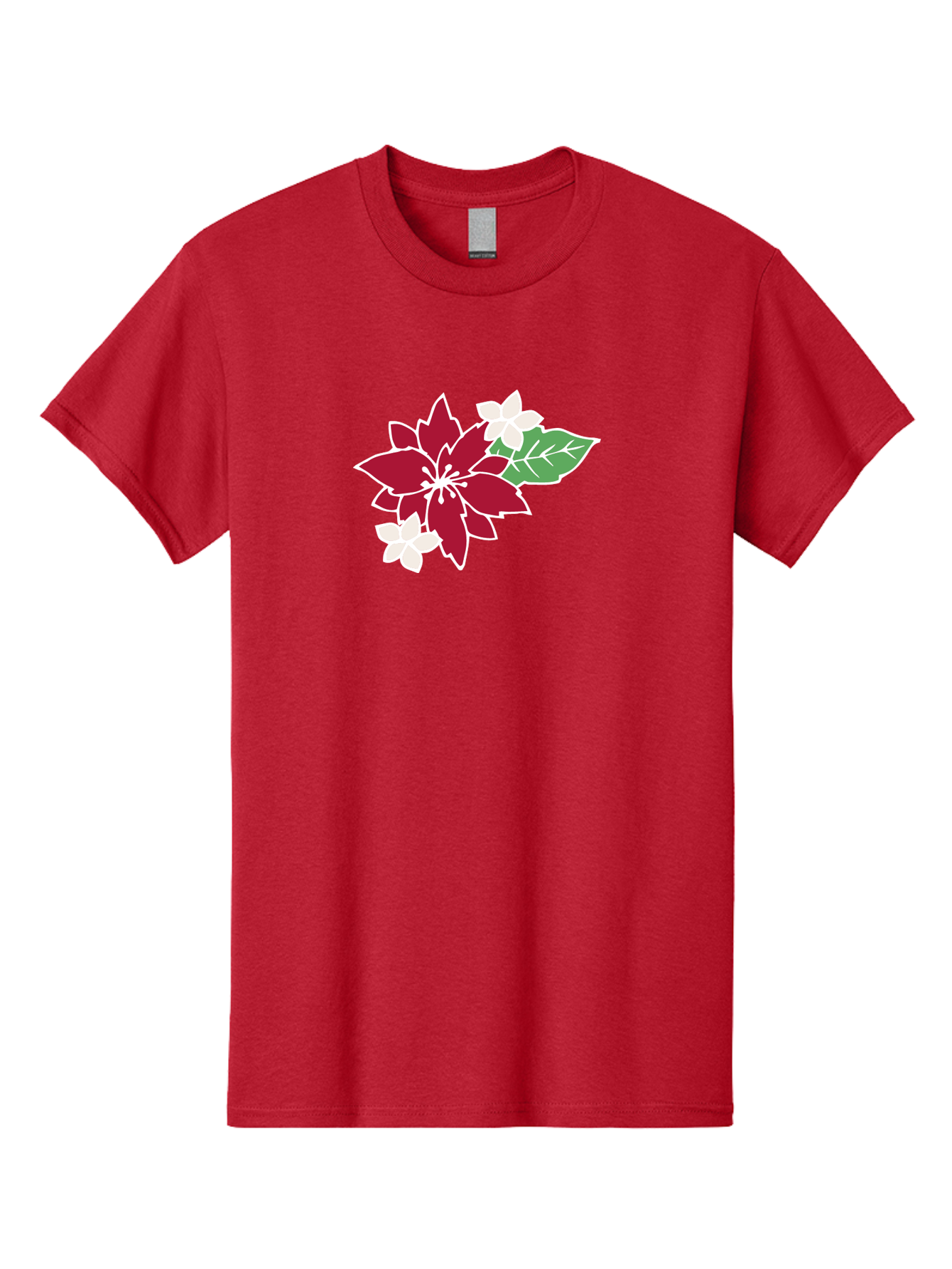 Poinsettia-3 Men'S Graphic Tee, 100% Cotton, Comfortable Casual Summer Wear, Machine Washable, Poinsettia Flowers, Red And White Blooms, Festive Holiday Decor, Christmas Flowers, Floral Arrangements, Winter Flowers Aab048 27