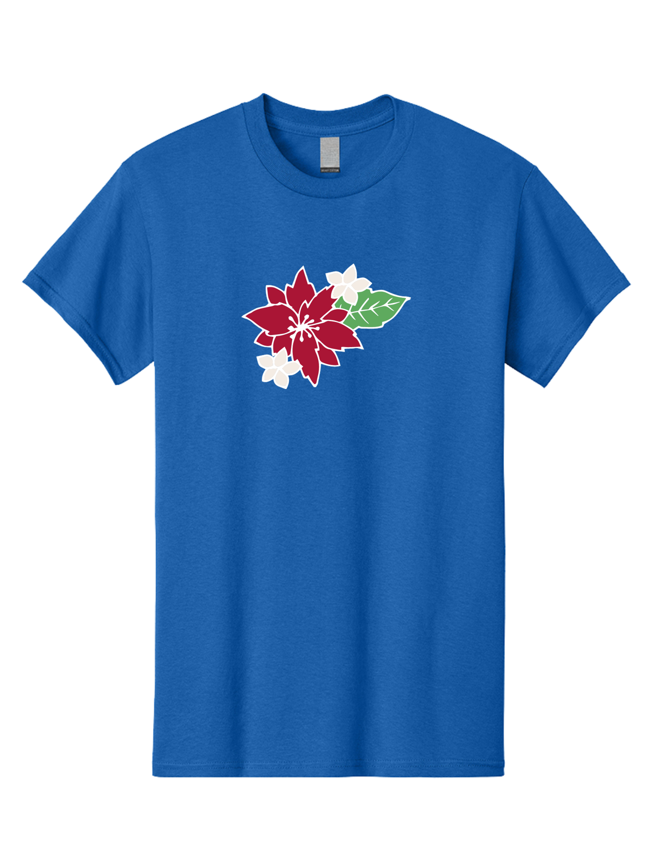 Poinsettia-3 Men'S Graphic Tee, 100% Cotton, Comfortable Casual Summer Wear, Machine Washable, Poinsettia Flowers, Red And White Blooms, Festive Holiday Decor, Christmas Flowers, Floral Arrangements, Winter Flowers Aab048
