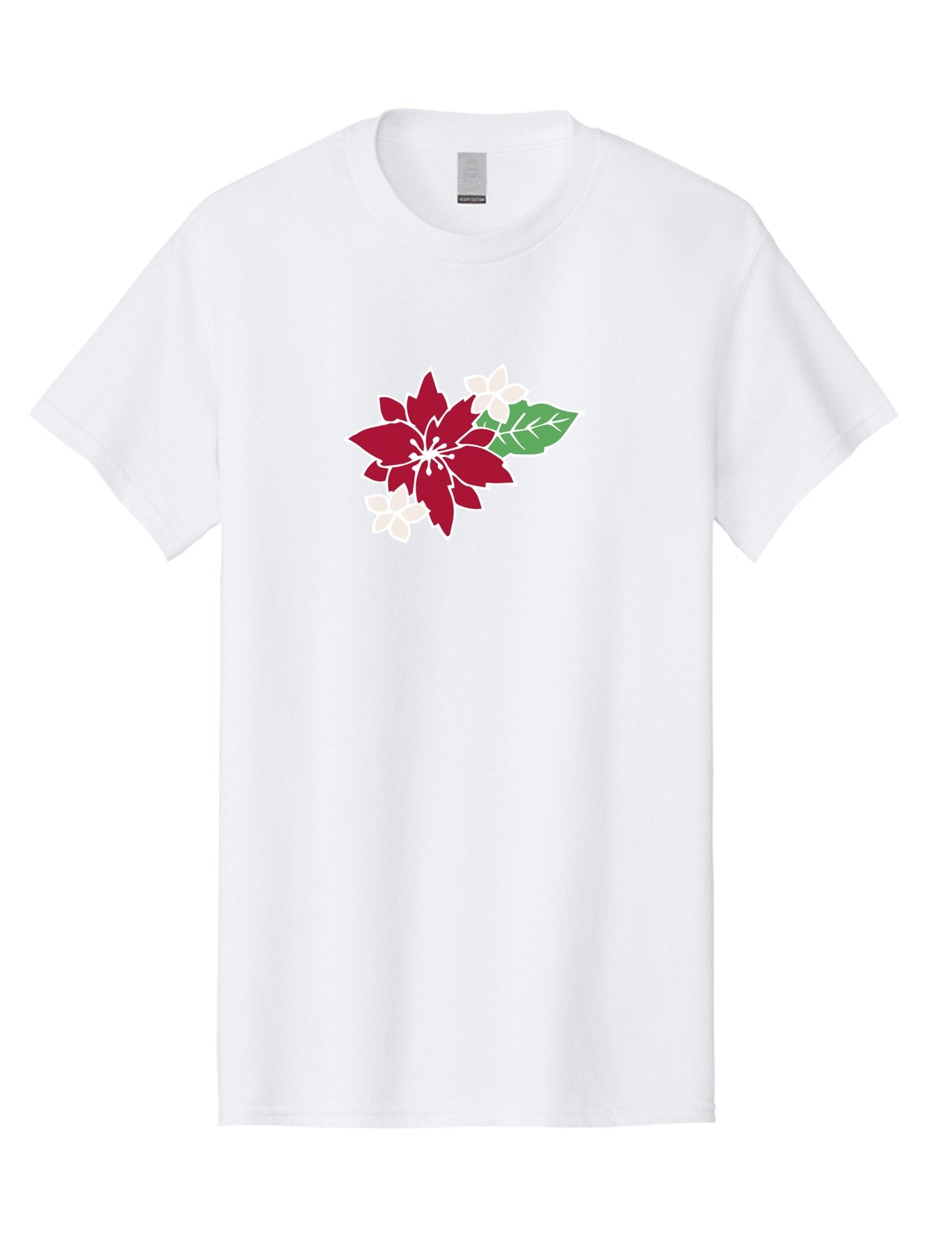 Poinsettia-3 Men'S Graphic Tee, 100% Cotton, Comfortable Casual Summer Wear, Machine Washable, Poinsettia Flowers, Red And White Blooms, Festive Holiday Decor, Christmas Flowers, Floral Arrangements, Winter Flowers Aab048 9