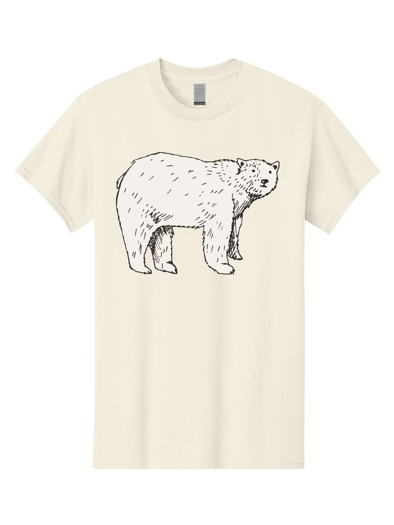 Polar-Bear-1 Men'S Graphic Tee, 100% Cotton, Comfortable Casual Summer Wear, Machine Washable, Polar Bear Illustration, White Bear, Black Outline, Wildlife Art, Polar Bear Drawing, Arctic Animal, Furry Creature, Animal Graphic Aab052 11