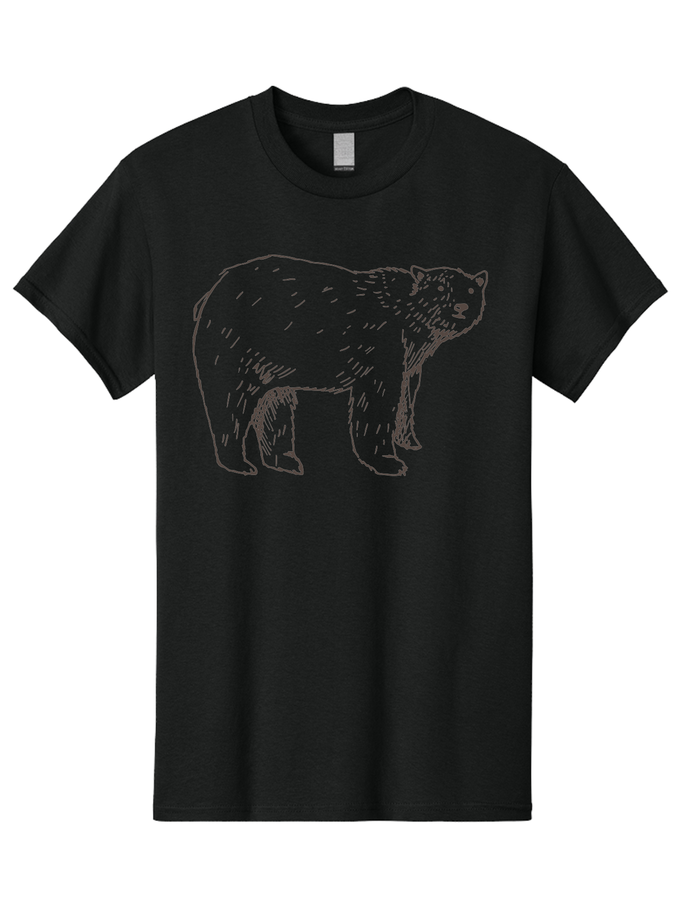 Polar-Bear Men'S Graphic Tee, 100% Cotton, Comfortable Casual Summer Wear, Machine Washable, Illustrated Bear, Wildlife Art, Hand Drawn Animal, Simple Line Art, Bear Portrait, Wild Animal Illustration, Minimalist Design Aab053