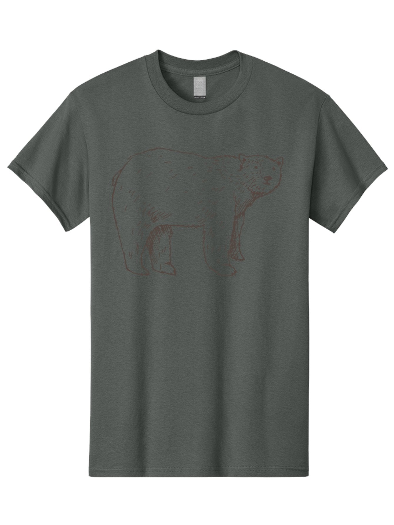Polar-Bear Men'S Graphic Tee, 100% Cotton, Comfortable Casual Summer Wear, Machine Washable, Illustrated Bear, Wildlife Art, Hand Drawn Animal, Simple Line Art, Bear Portrait, Wild Animal Illustration, Minimalist Design Aab053 3