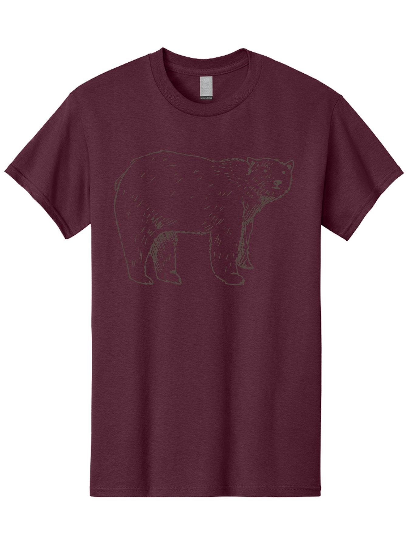 Polar-Bear Men'S Graphic Tee, 100% Cotton, Comfortable Casual Summer Wear, Machine Washable, Illustrated Bear, Wildlife Art, Hand Drawn Animal, Simple Line Art, Bear Portrait, Wild Animal Illustration, Minimalist Design Aab053 4