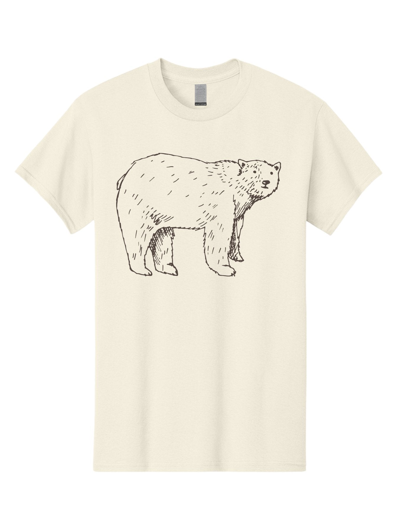 Polar-Bear Men'S Graphic Tee, 100% Cotton, Comfortable Casual Summer Wear, Machine Washable, Illustrated Bear, Wildlife Art, Hand Drawn Animal, Simple Line Art, Bear Portrait, Wild Animal Illustration, Minimalist Design Aab053 5