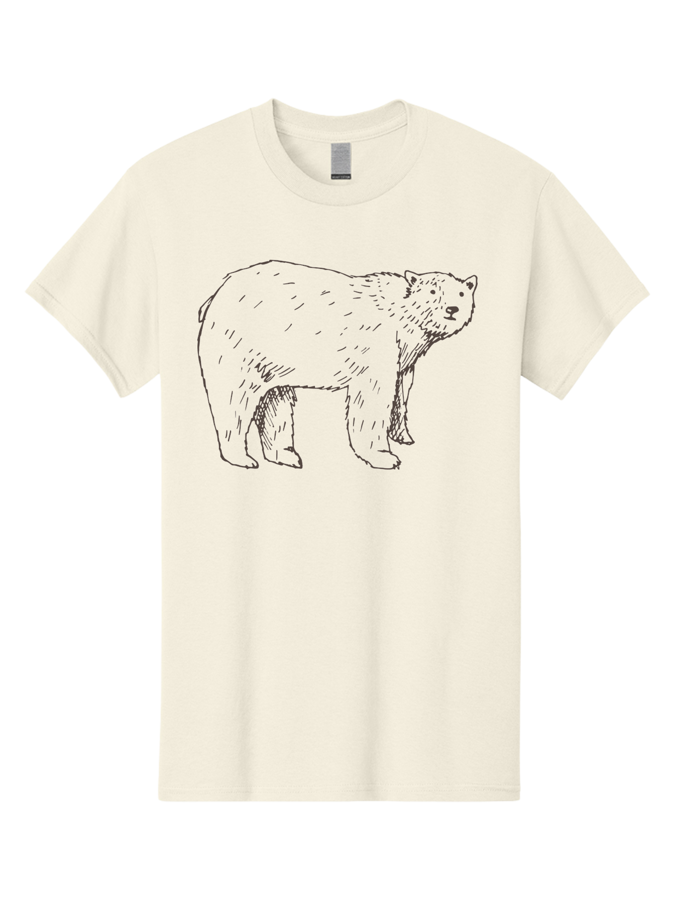 Polar-Bear Men'S Graphic Tee, 100% Cotton, Comfortable Casual Summer Wear, Machine Washable, Illustrated Bear, Wildlife Art, Hand Drawn Animal, Simple Line Art, Bear Portrait, Wild Animal Illustration, Minimalist Design Aab053 17