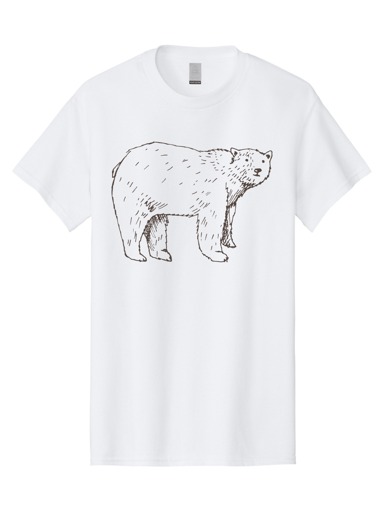 Polar-Bear Men'S Graphic Tee, 100% Cotton, Comfortable Casual Summer Wear, Machine Washable, Illustrated Bear, Wildlife Art, Hand Drawn Animal, Simple Line Art, Bear Portrait, Wild Animal Illustration, Minimalist Design Aab053 29