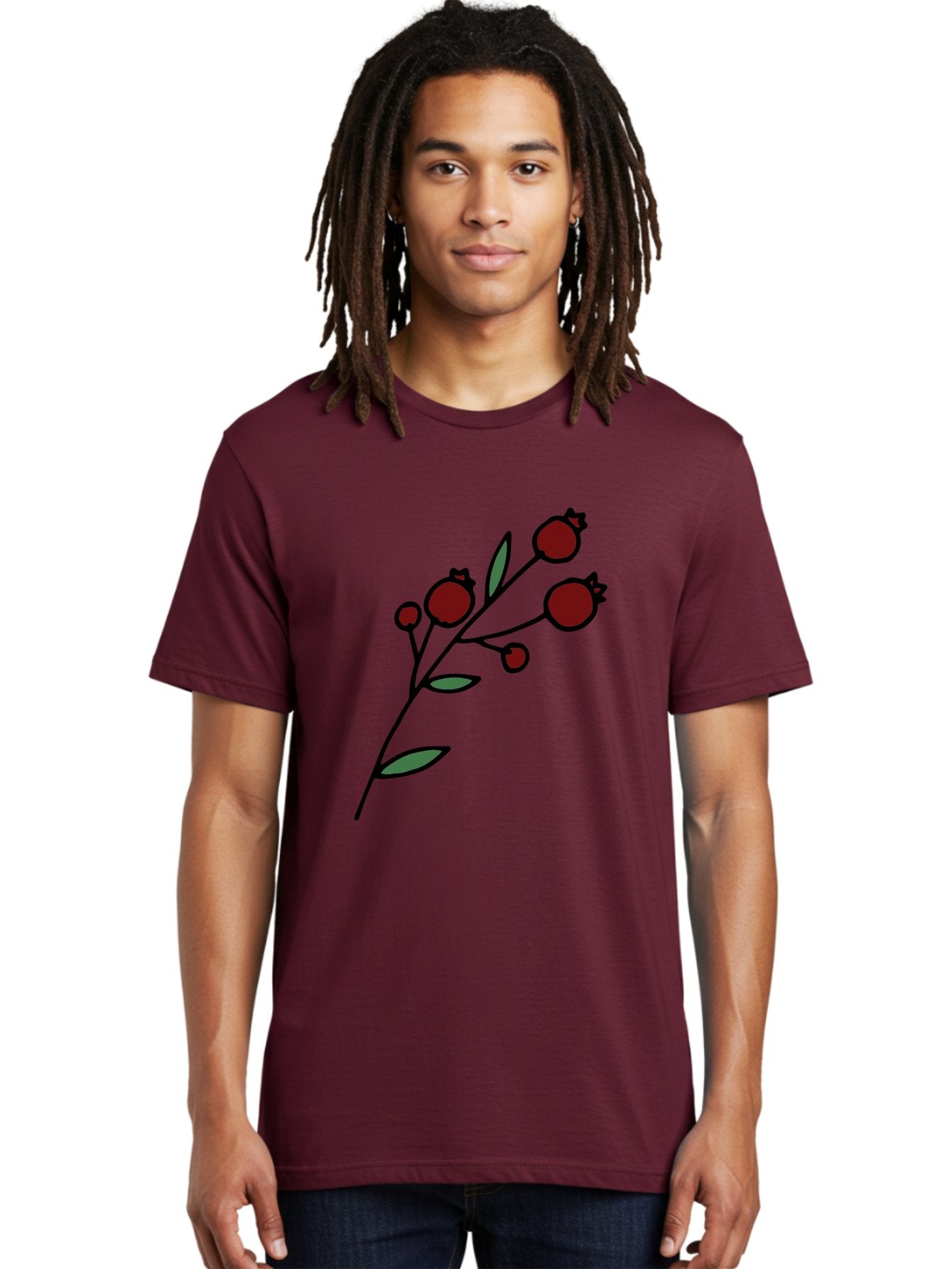 Pomegranate Men'S Graphic Tee, 100% Cotton, Comfortable Casual Summer Wear, Machine Washable, Poppies, Red Flowers, Simple Illustration, Floral Design, Minimalist Art, Cartoon Style, Poppy Flowers, Botanical Illustration, Red Poppies Aab054 30
