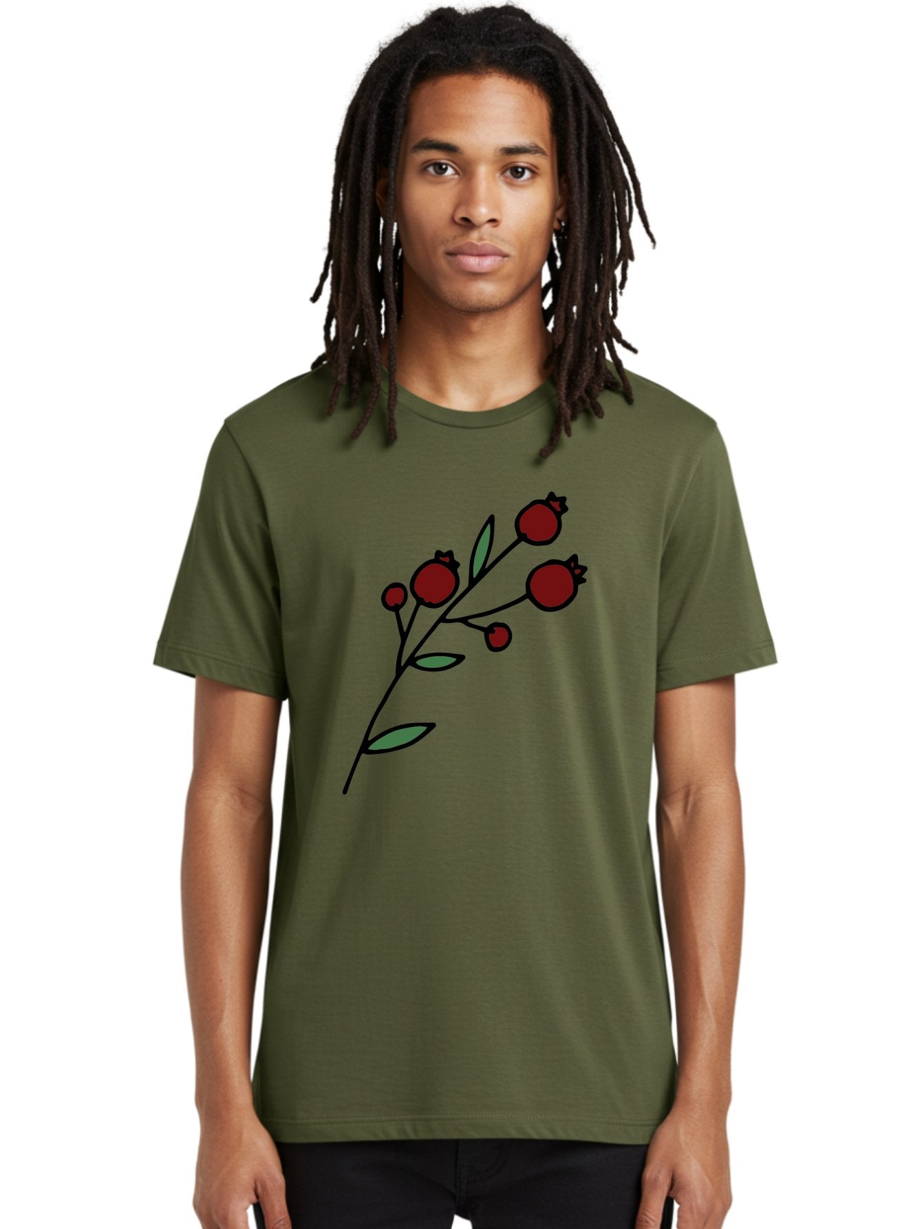 Pomegranate Men'S Graphic Tee, 100% Cotton, Comfortable Casual Summer Wear, Machine Washable, Poppies, Red Flowers, Simple Illustration, Floral Design, Minimalist Art, Cartoon Style, Poppy Flowers, Botanical Illustration, Red Poppies Aab054 23