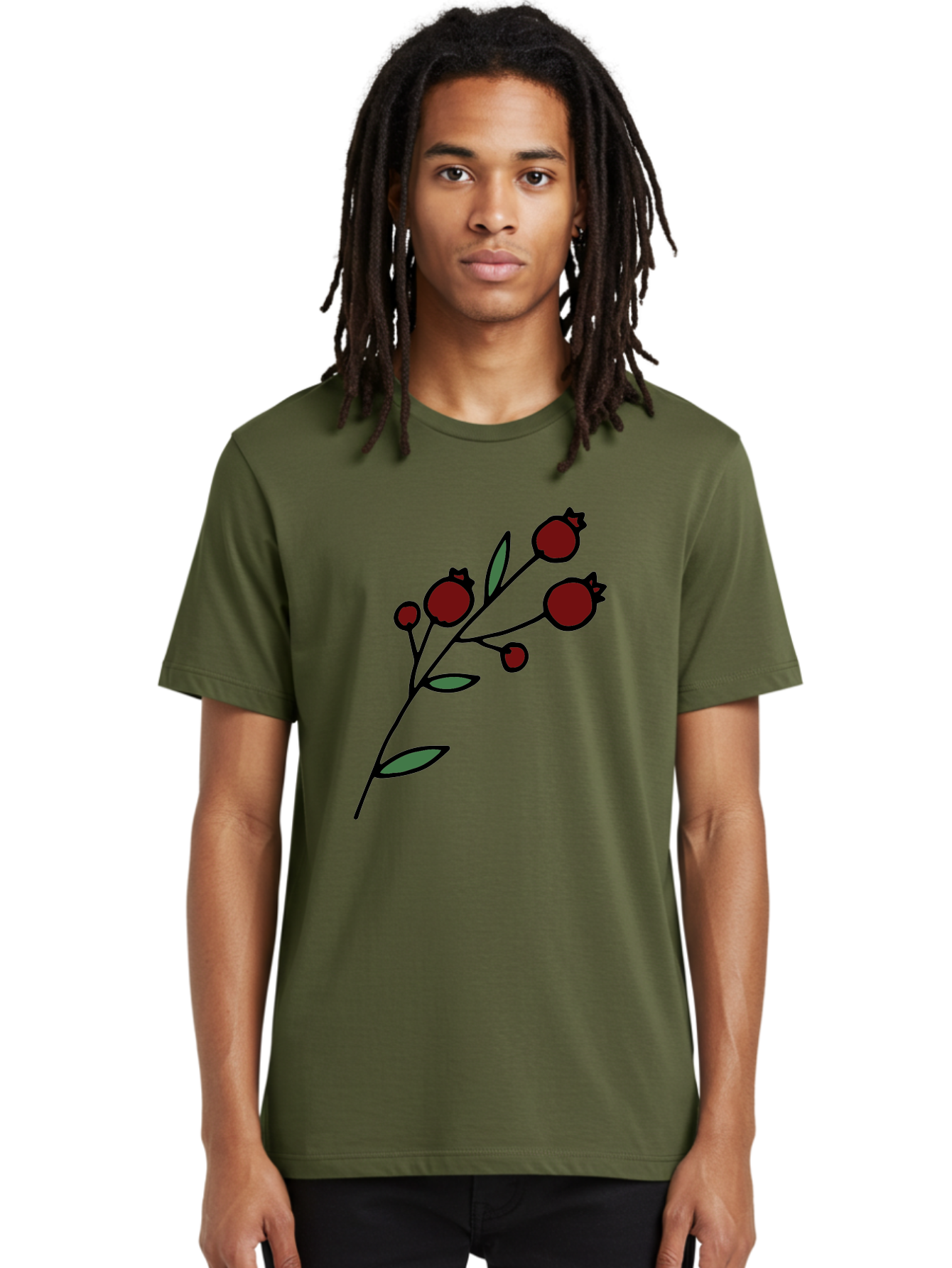 Pomegranate Men'S Graphic Tee, 100% Cotton, Comfortable Casual Summer Wear, Machine Washable, Poppies, Red Flowers, Simple Illustration, Floral Design, Minimalist Art, Cartoon Style, Poppy Flowers, Botanical Illustration, Red Poppies Aab054 16