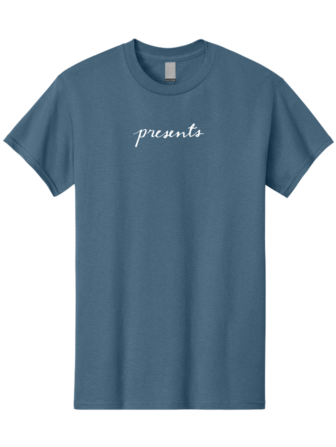 Presents-1 Men'S Graphic Tee, 100% Cotton, Comfortable Casual Summer Wear, Machine Washable, Presents, Gift Giving, Cursive Text, White Font, Elegant Script, Creative Typography, Stylish Presentation Aab055 11