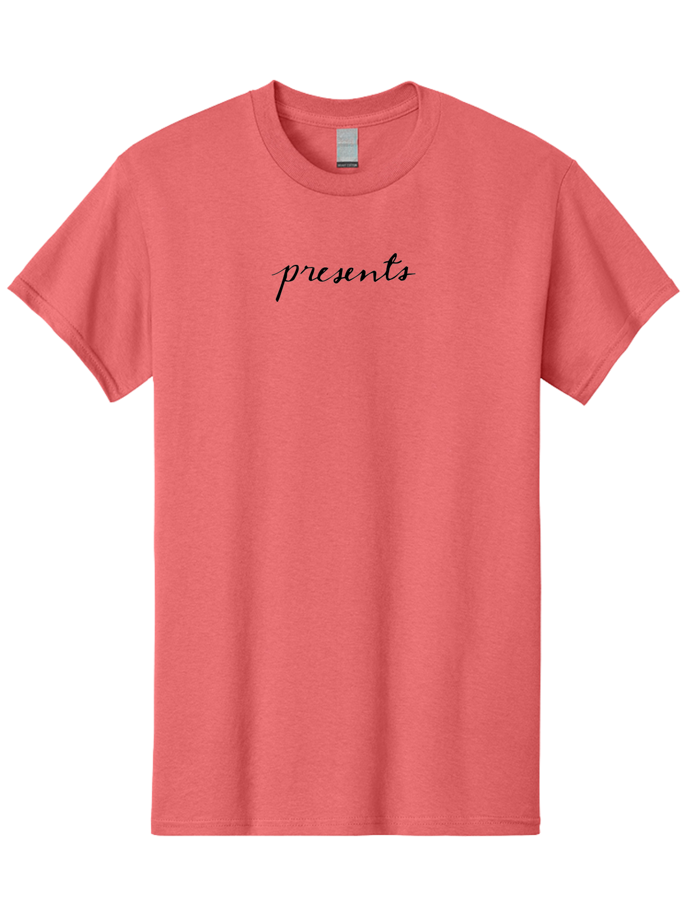 Presents Men'S Graphic Tee, 100% Cotton, Comfortable Casual Summer Wear, Machine Washable, Elegant Script, Cursive Font, Gift Giving, Special Occasions, Black Text, Minimalist Design, Simple Elegance, Classy Typography Aab056 5