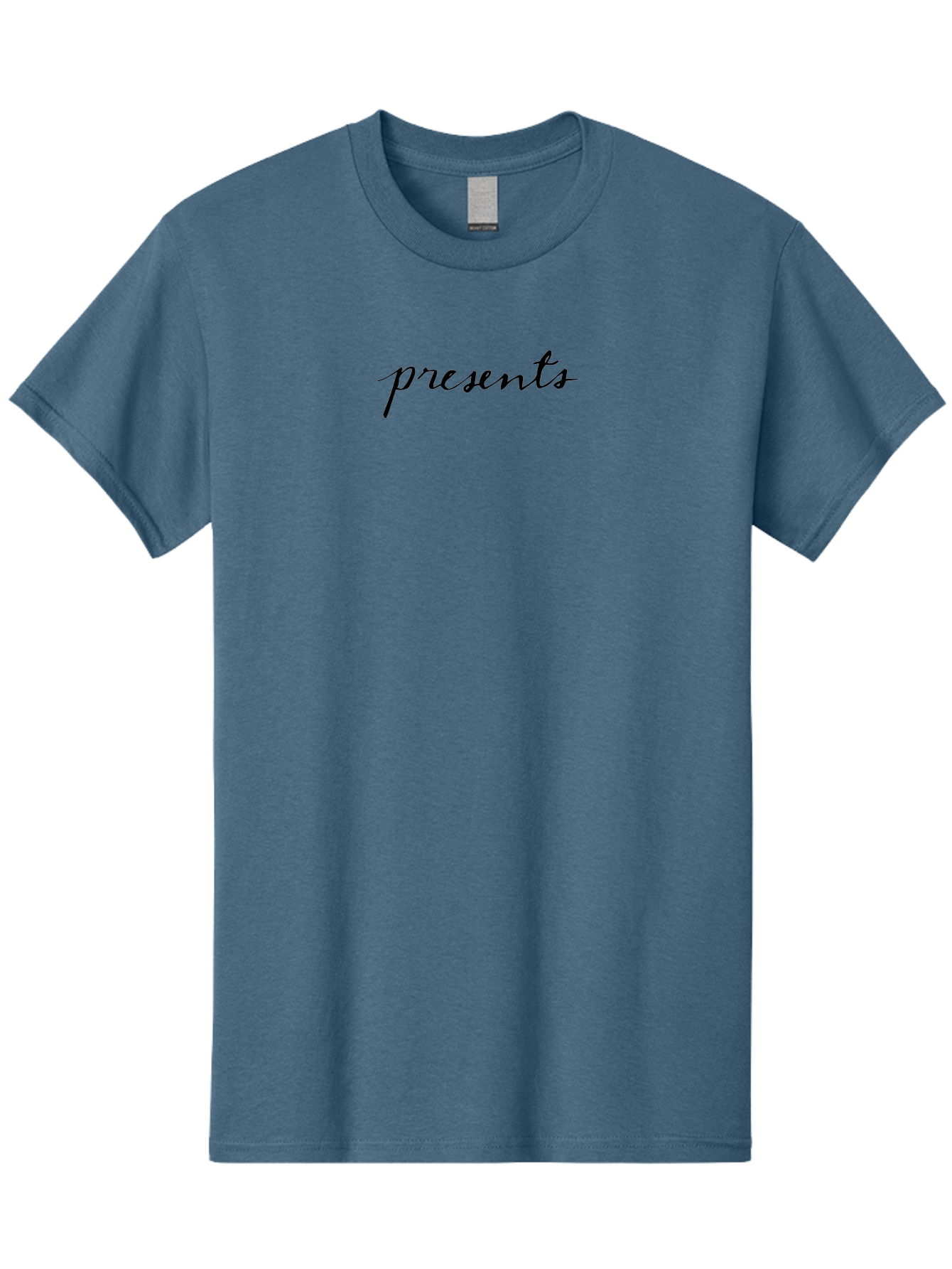 Presents Men'S Graphic Tee, 100% Cotton, Comfortable Casual Summer Wear, Machine Washable, Elegant Script, Cursive Font, Gift Giving, Special Occasions, Black Text, Minimalist Design, Simple Elegance, Classy Typography Aab056 11